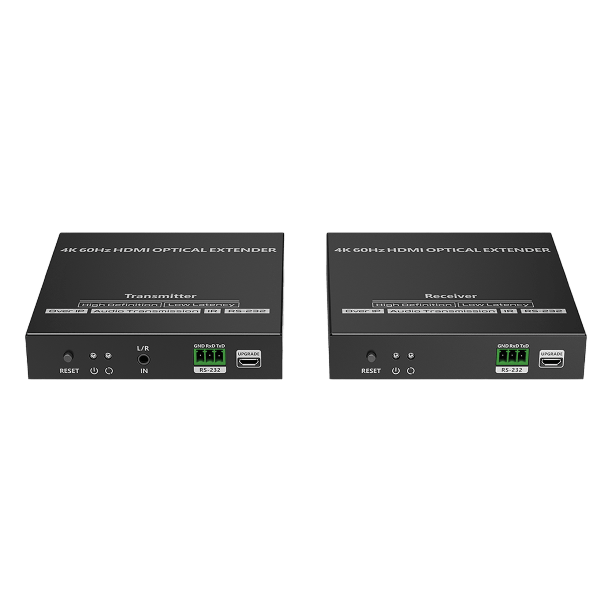 Extensor HDMI por Fibra Óptica / 4K@60Hz / Alcance 40 km (131,233 ft) / HDMI 2.0 / HDCP 2.2 / IR Bidireccional / RS-232 — EPCOM TITANIUM · SKU TT982