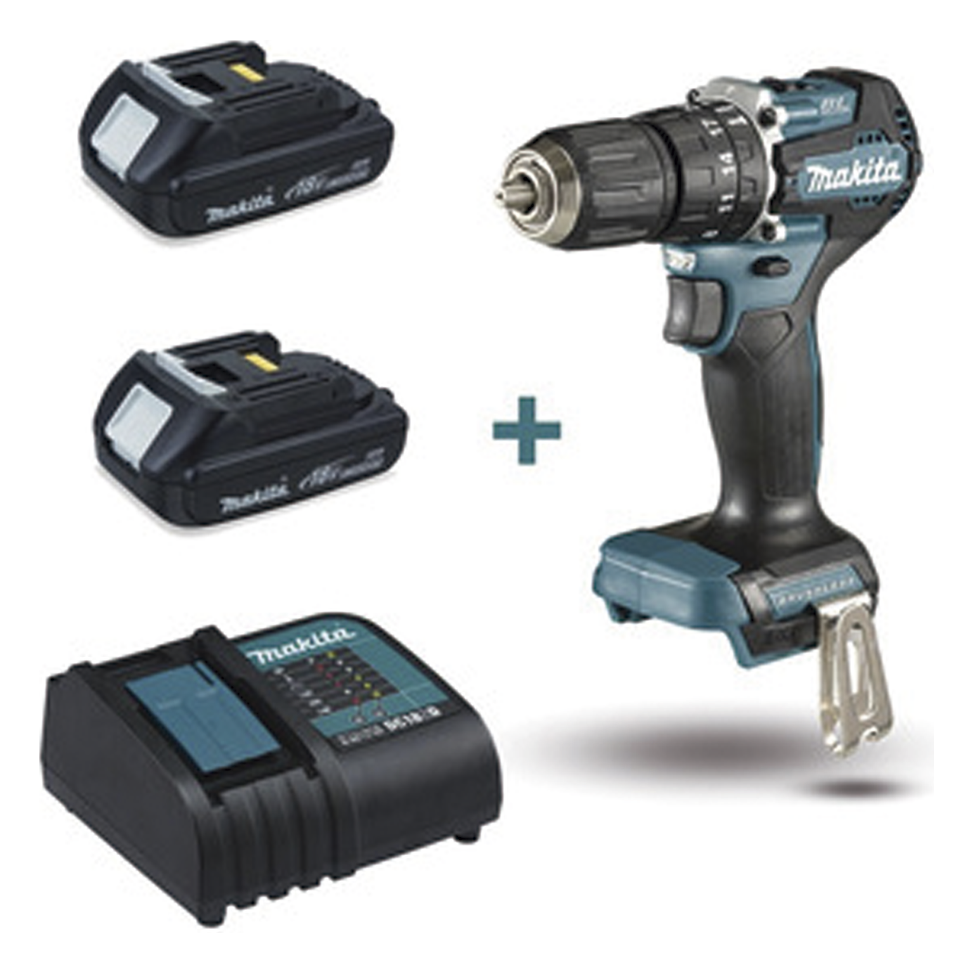 Taladro Rotomartillo Inalámbrico / 18V / 1,700 RPM / 40 N.m / Mandril 13 mm (1/2') / Motor Sin Escobillas / 2 Baterías 1.5 Ah