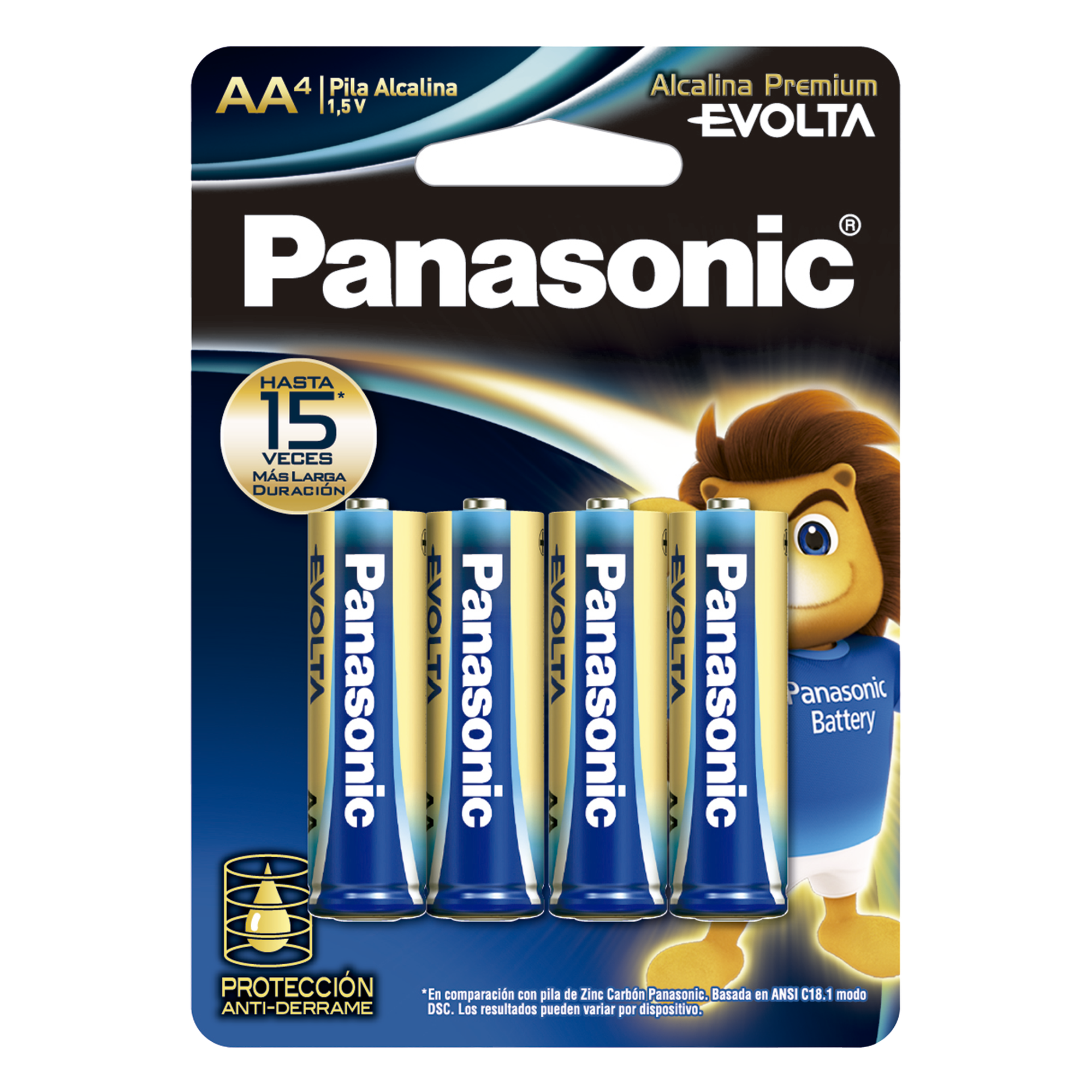 Batería Alcalina AA / 1.5 VCC / Química Zn/MnO2 / Rango -20°C a 50°C / Paquete 4 Unidades — PANASONIC · SKU LR6EGL/4B