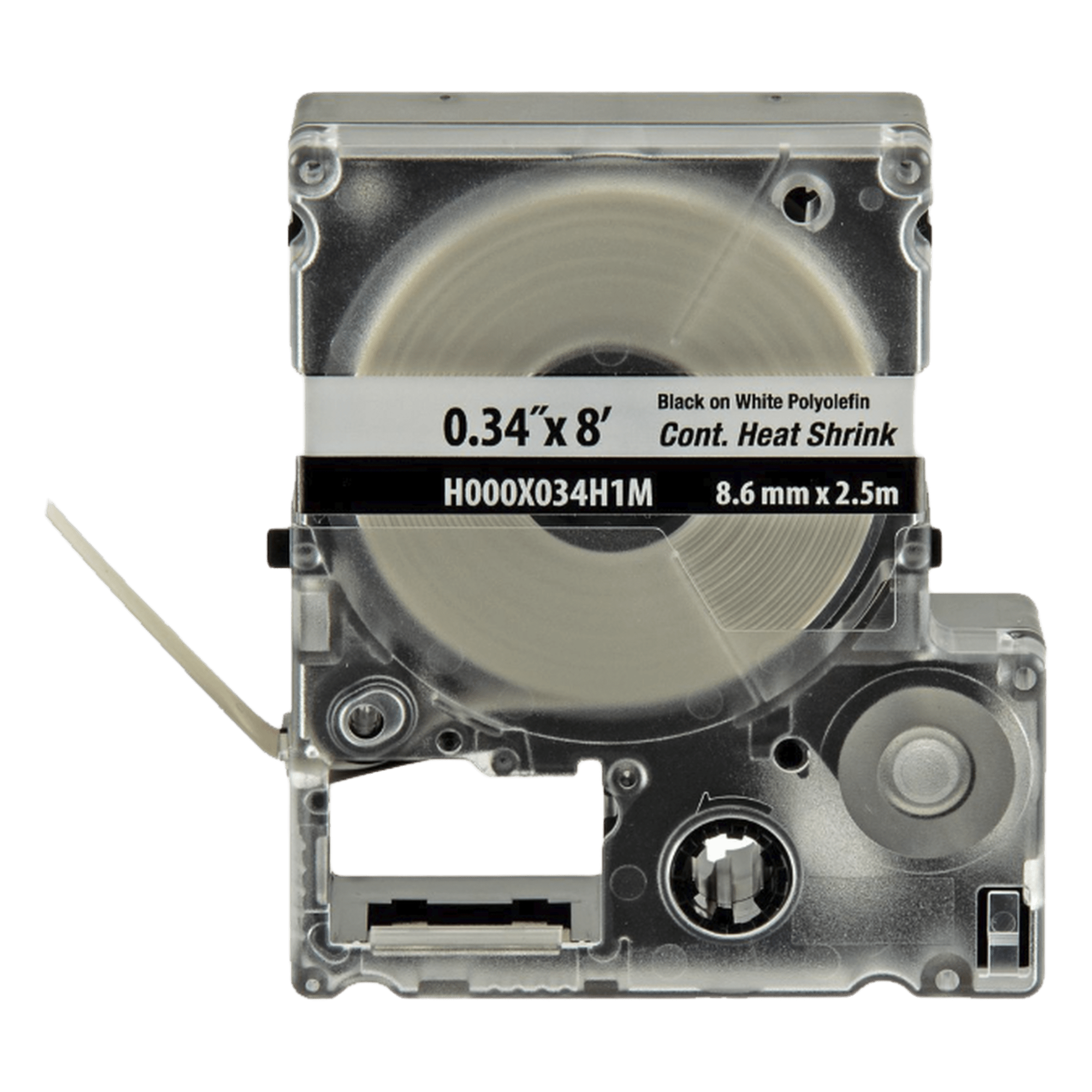 Casete de Etiquetas Termocontráctiles / Poliolefina Grado Militar / 8.6 mm Ancho / 2.4 m Largo / 18-12 AWG / Blanco — PANDUIT · SKU H000X034H1M