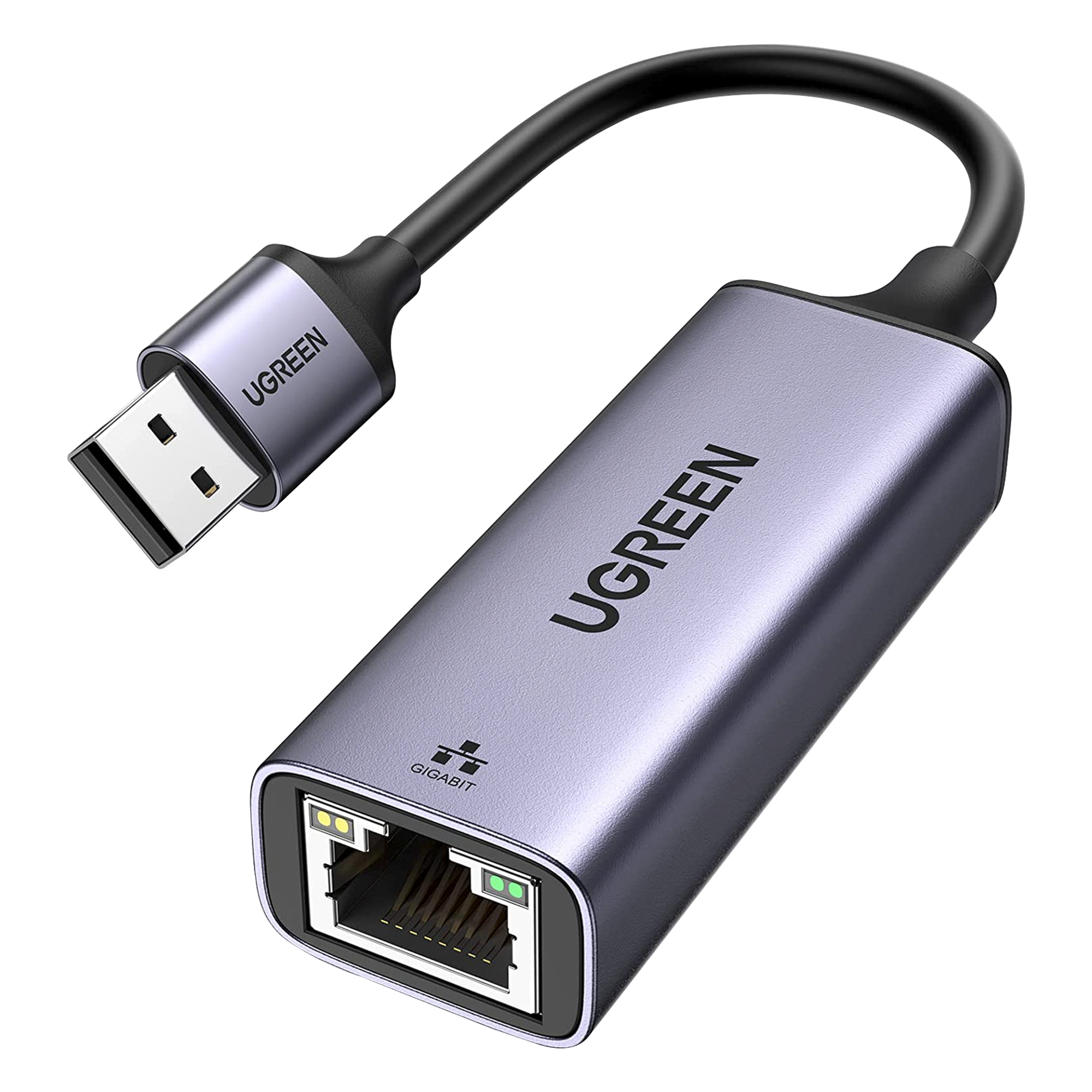 Adaptador de Red / USB-A 3.0 a RJ45 / Gigabit 10/100/1000 Mbps / Aluminio Anodizado / Cable 10 cm (0.33 ft) — UGREEN · SKU 50922