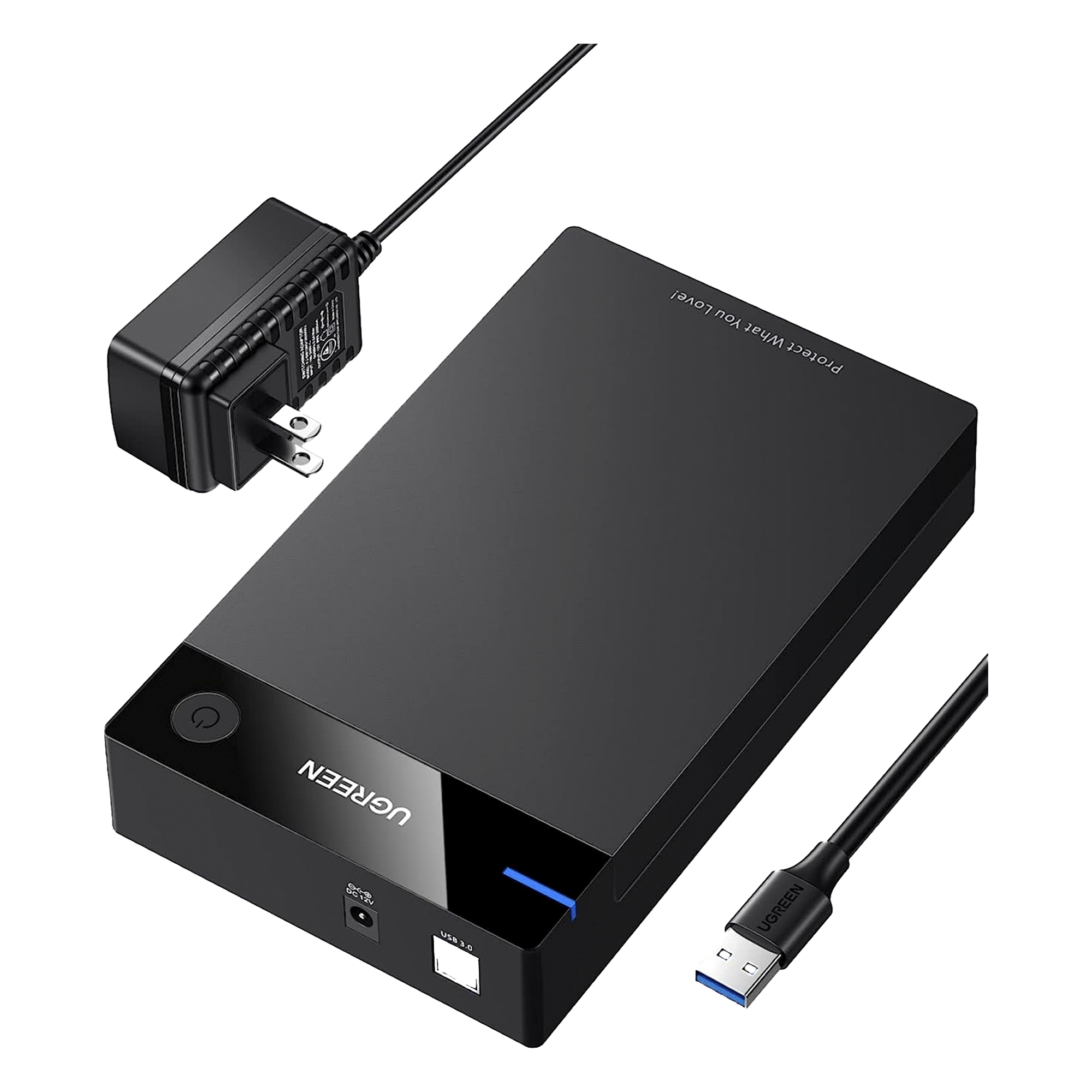 Enclosure para Disco Duro / USB 3.0 con UASP / SATA I/II/III / 3.5" y 2.5" / Hasta 16 TB / Sin Herramientas / Cable 1 m (3.3 ft) — UGREEN · SKU 50423