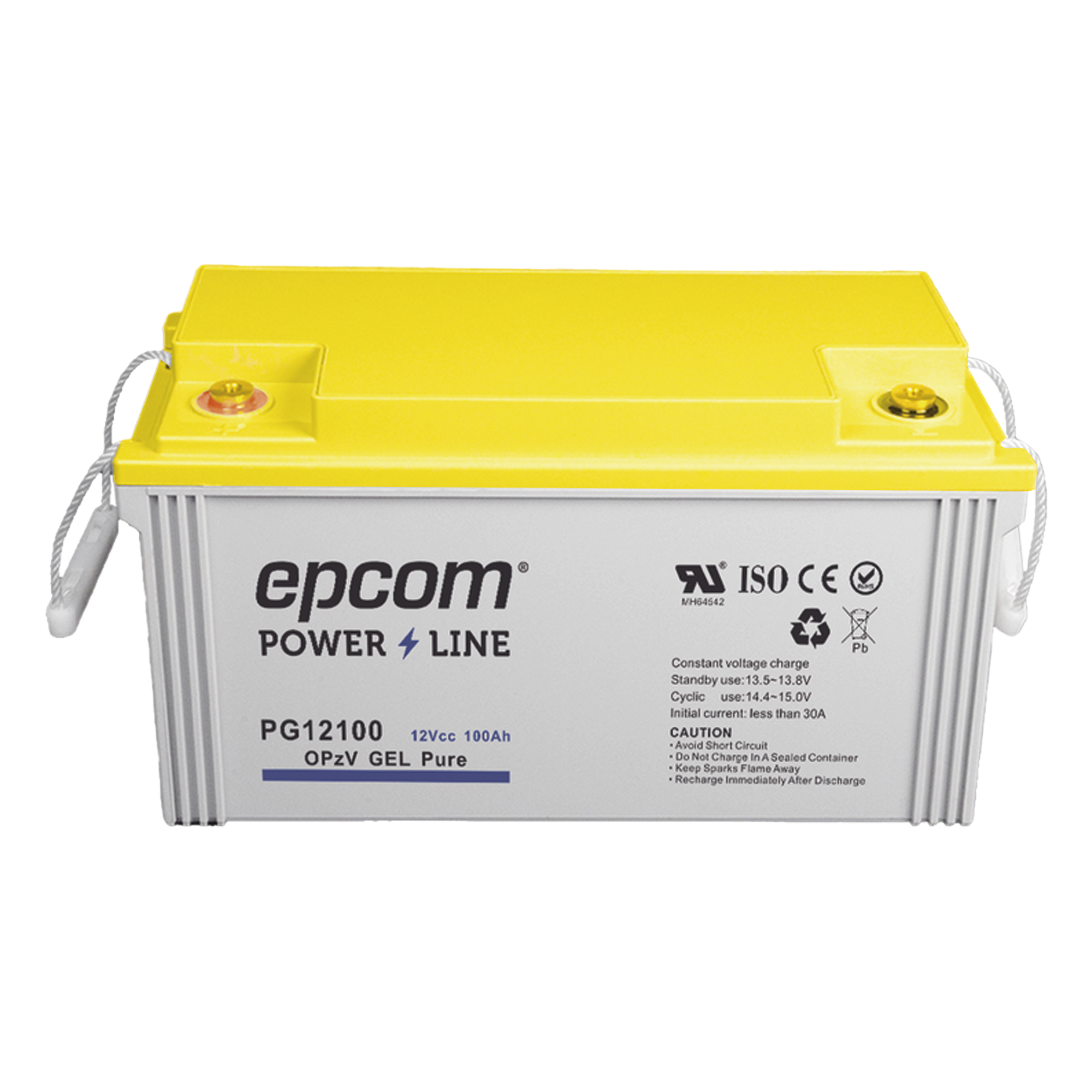Batería de Gel OPzV / 12 Vcc / 100 Ah / Ciclo Profundo / Fotovoltaica y Respaldo — EPCOM POWERLINE · SKU PG12100