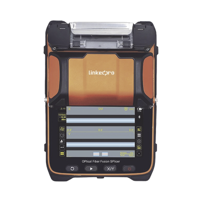 Fusionadora de Fibra Óptica / Multimodo y Monomodo / 6 Motores / Alineación por Núcleo / Empalme 6 s / Pantalla LCD 5 pulgadas / OPM + VFL 6 Longitudes de Onda — LINKEDPRO BY EPCOM · SKU LP-FS-PRO-3000