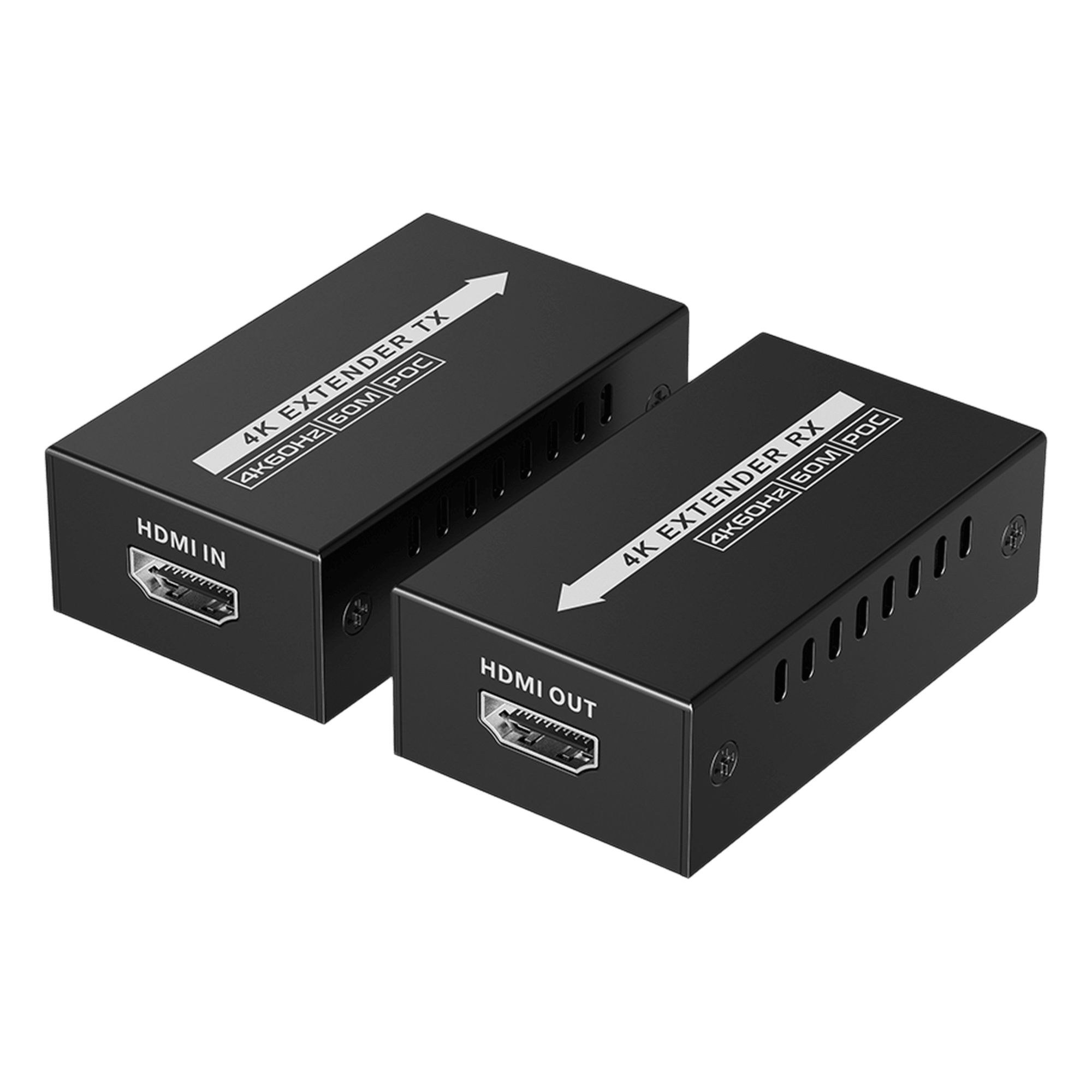 Extensor HDMI / 4K 60 Hz / Alcance 60 m (196.9 ft) / Latencia Cero / Alimentación Solo TX / Cat6/Cat6A/Cat7 — EPCOM TITANIUM · SKU TT672MINI