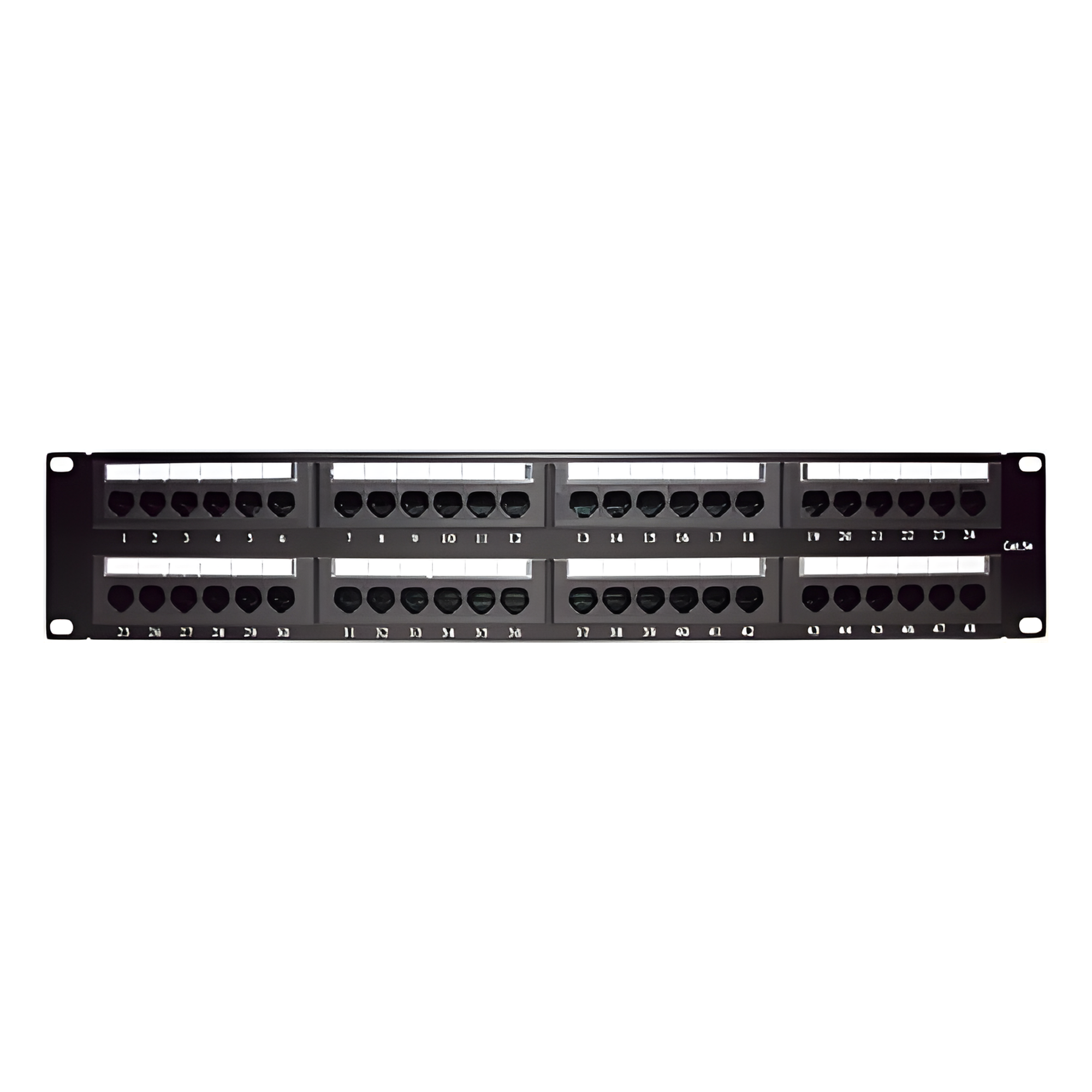 Panel de Parcheo de Impacto / 48 Puertos / Cat5e / 19 Pulgadas (48.26 cm) / 2U / T568A/T568B / Barra Organizadora — LINKEDPRO BY EPCOM · SKU LP-PP-508