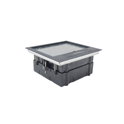 Caja de Piso para Cuatro Módulos Universales (Socket M4), para Alimentación Eléctrica y Redes de Datos (11000-43401) No Incluye Faceplates