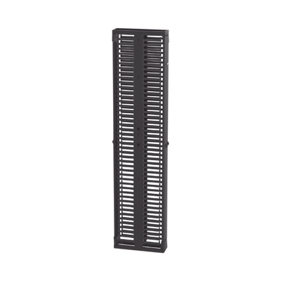 Organizador Vertical PatchRunner™, Doble (Frontal y Posterior), Para Rack Abierto de 45 Unidades, 6in de Ancho, Color Negro