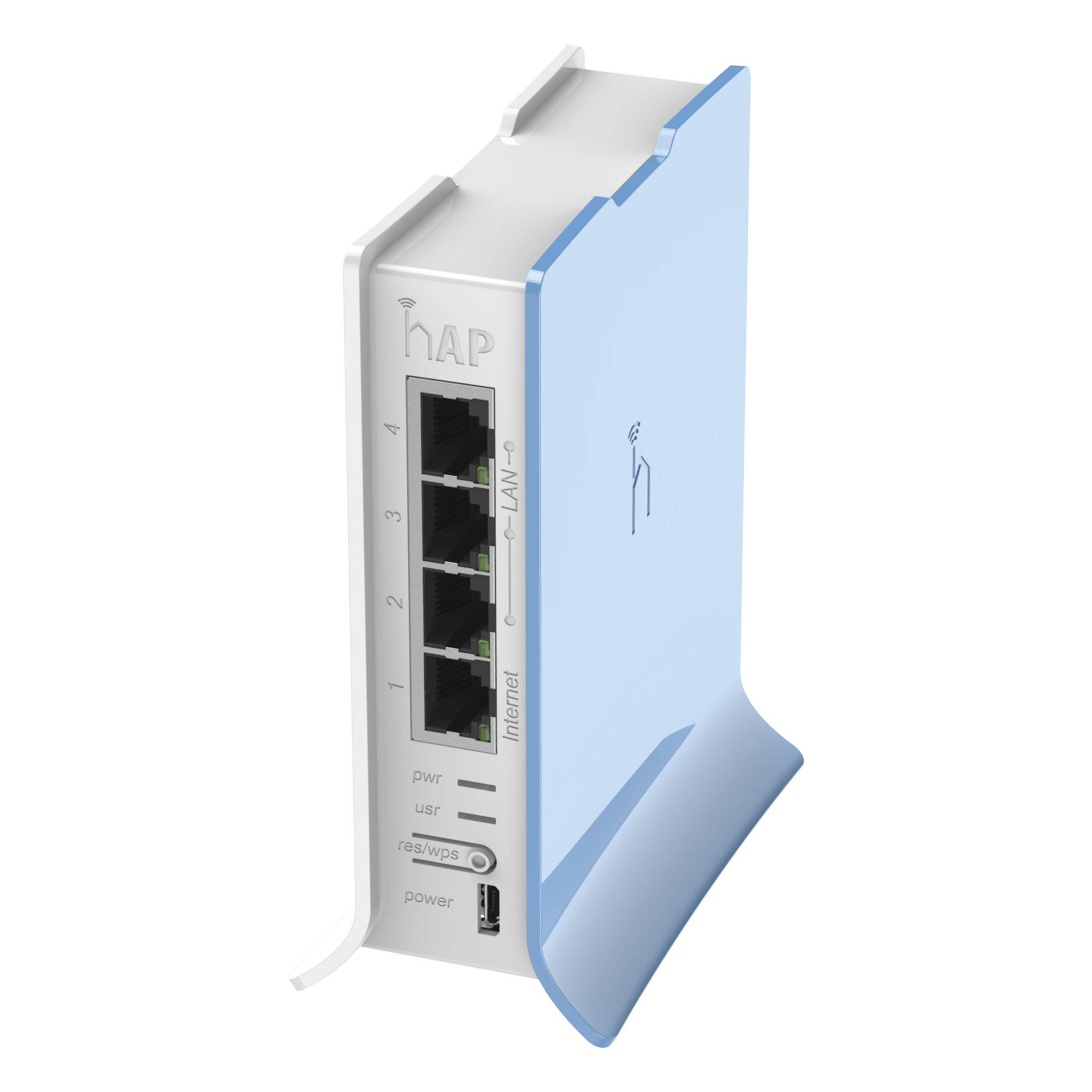 Access Point / CPU 650 MHz / Wi-Fi 2.4 GHz 802.11b/g/n / 4 Puertos Fast Ethernet / Base Torre / RouterOS L4 — MIKROTIK · SKU RB941-2ND-TC