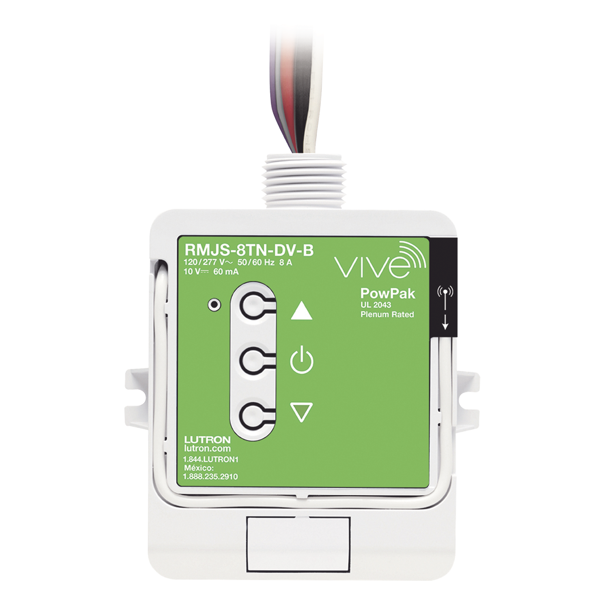 Módulo de Atenuación Inalámbrico / Control 0-10 V / 60 mA / Interruptor 8 A / 120/277 V / Alcance 9 m (29.5 ft) / Clear Connect RF — LUTRON ELECTRONICS · SKU RMJS8TNDVB