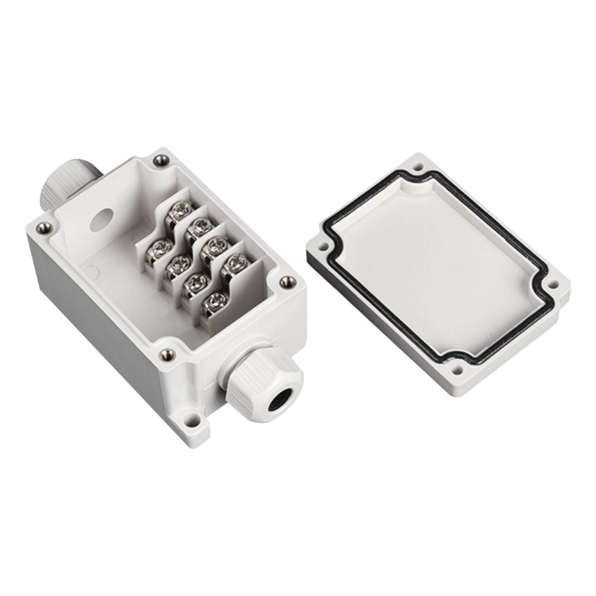 Caja de Conexión Exterior / 4 Líneas / IP66 / 110 VCA 3 A / -40 a +120 °C / 102 x 50 x 40 mm — PRECISION · SKU PST-TJ-4P