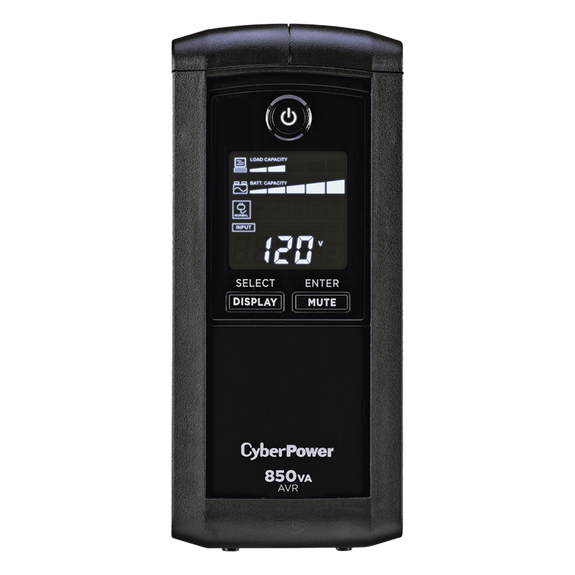 UPS Línea Interactiva / 850 VA / 510 W / 9 Tomas NEMA 5-15R / Pantalla LCD / Supresión 1080 J / Mini Torre