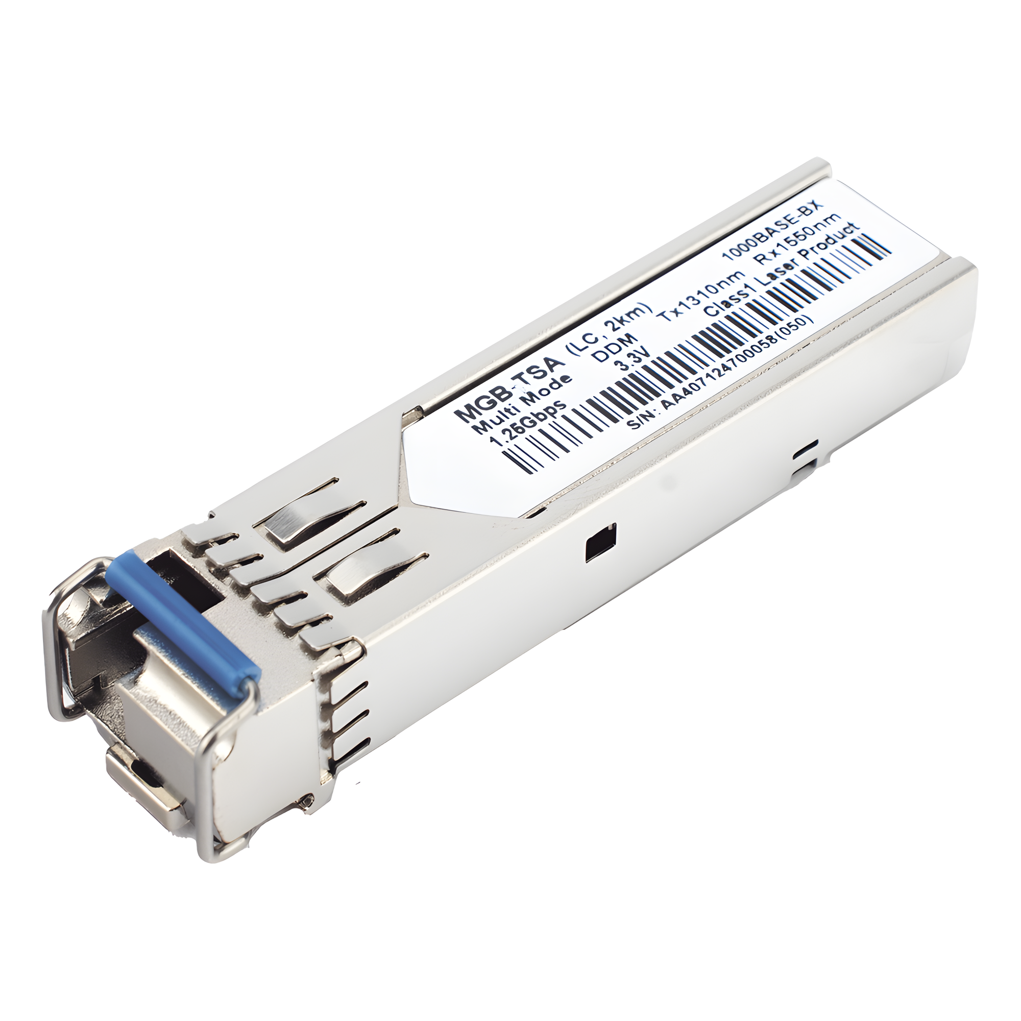 Transceptor SFP / 1000BASE-BX / WDM TX 1310 nm / Monomodo 2 km / LC Simplex / -40 a 85 °C — PLANET · SKU MGB-TSA