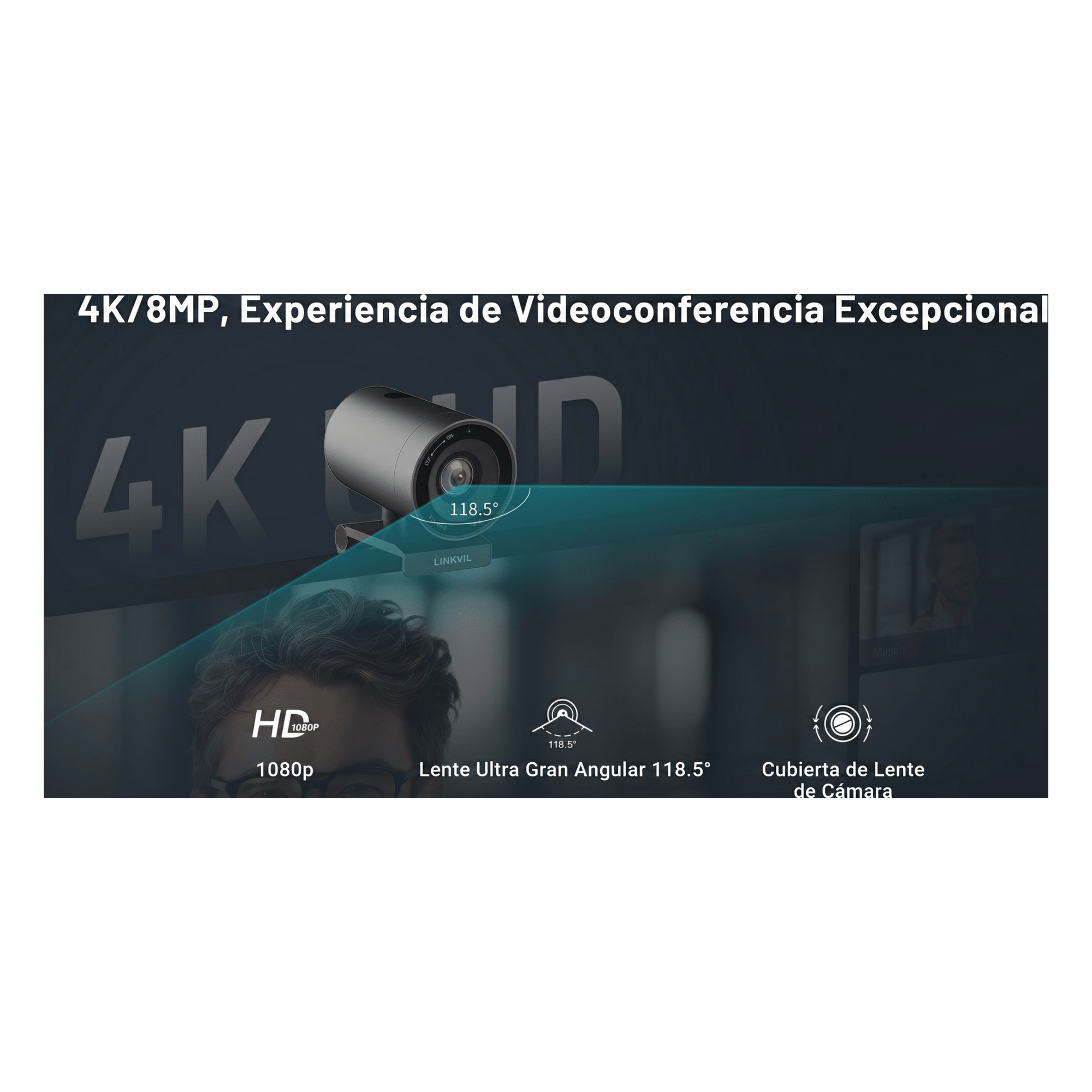 Sistema Videoconferencia / 4K UHD 8MP / Micrófono 8 Filas / Altavoz 3W / USB-C BYOD / Transmisión Inalámbrica 4K / Salas 32 m² (344 ft²)