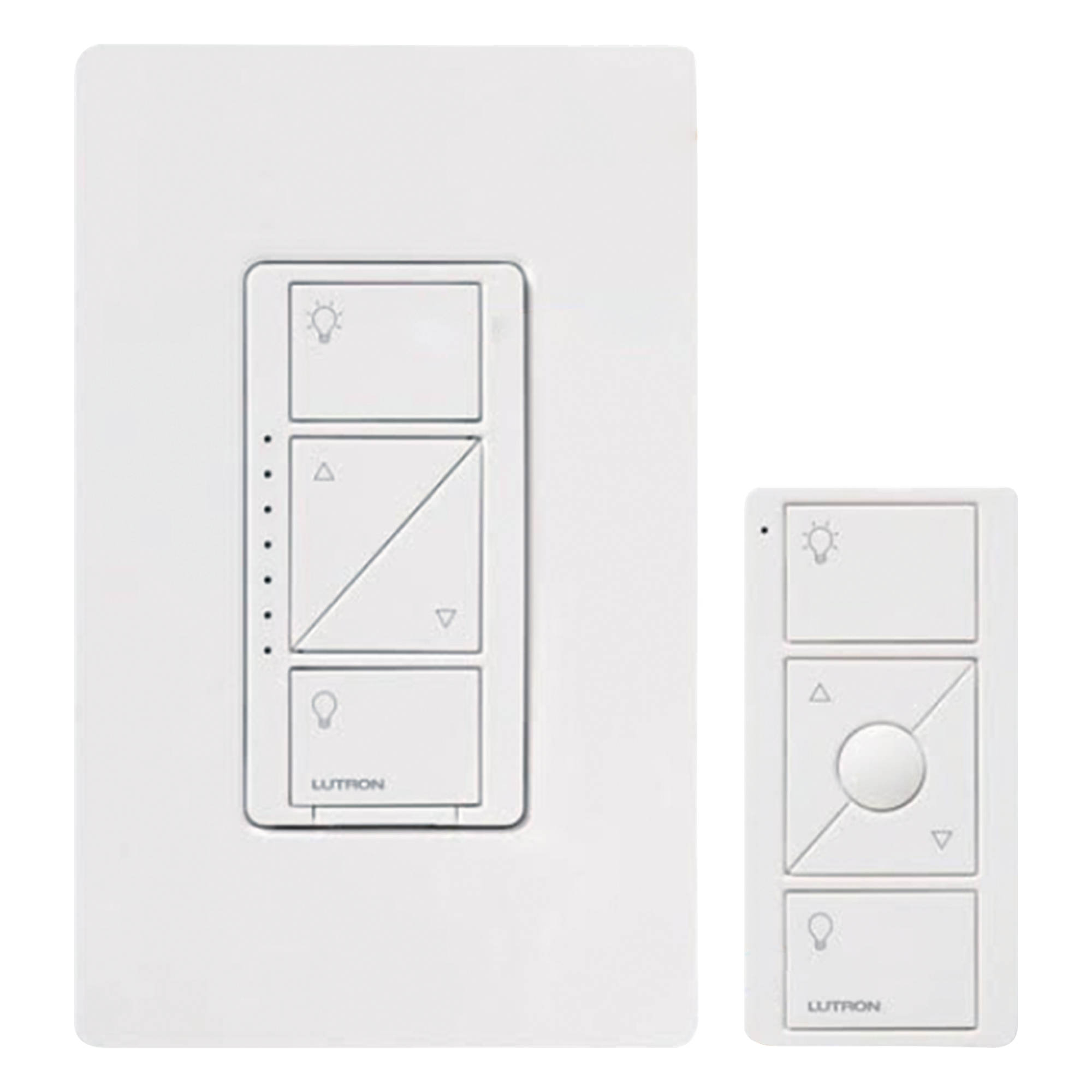 Kit Atenuador de Pared Inteligente / Sin Cable Neutro / 600 W Incandescente / 150 W LED / Control Remoto Pico / Alcance 9 m (29.5 ft) — LUTRON CASETA WIRELESS · SKU PPKG1WWH