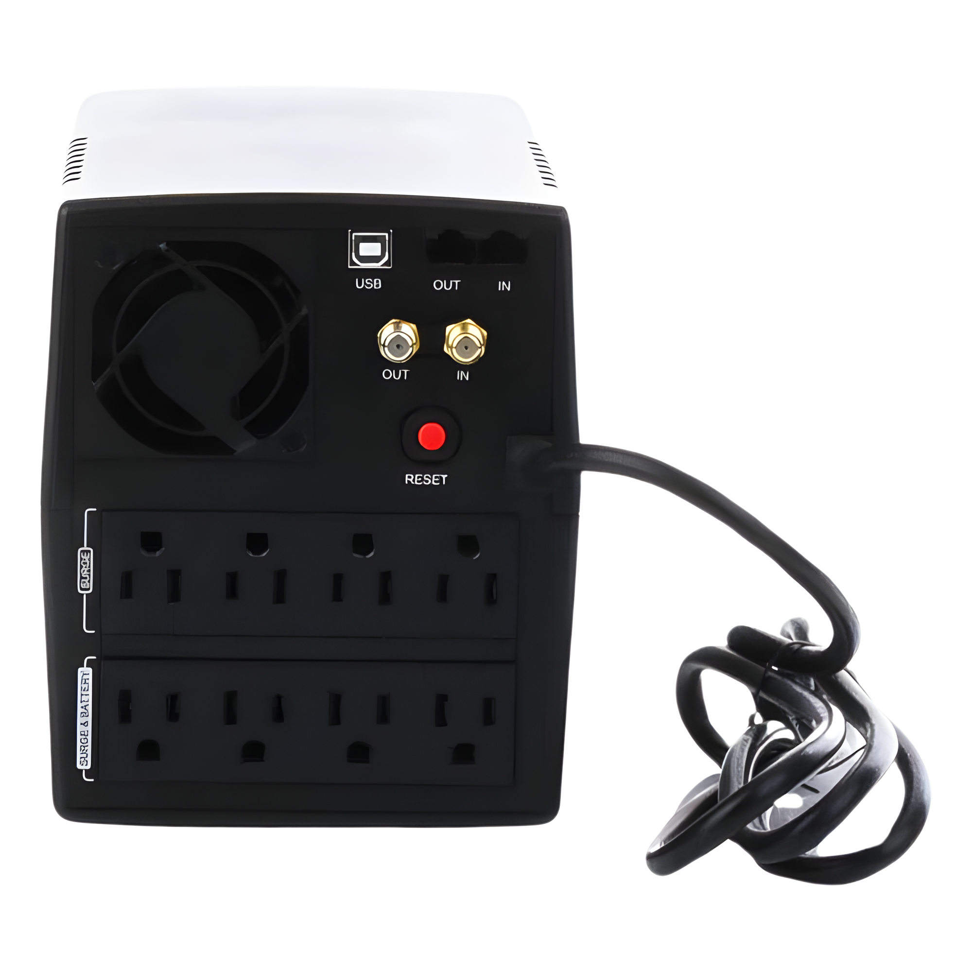 UPS de 1500 VA/900 W, Topología Línea Interactiva, Entrada 120 Vca NEMA 5-15P, y 8 Salidas NEMA 5-15R, Con Regulador de Voltaje (AVR)