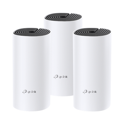KIT 3 Routers Inalámbricos MESH Interior para Hogar / Doble Banda Wi-Fi 5 AC1200 Mbps / 2 Puerto Gigabit WAN/LAN / 2 Antenas Internas / Administración Mediante la App Deco (iOS, Android) 