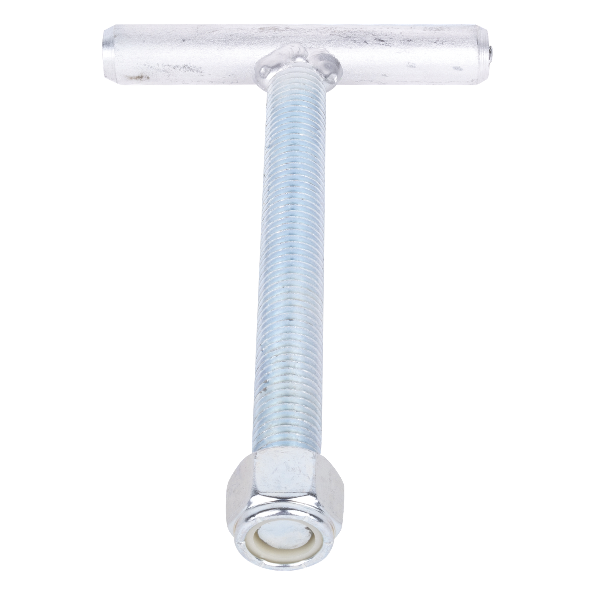 Ancla para base triangular / Varilla roscada 3/4' / ASTM-36 Cal. 16 / Galvanizado electrolítico / 18 cm varilla / 12 cm travesaño