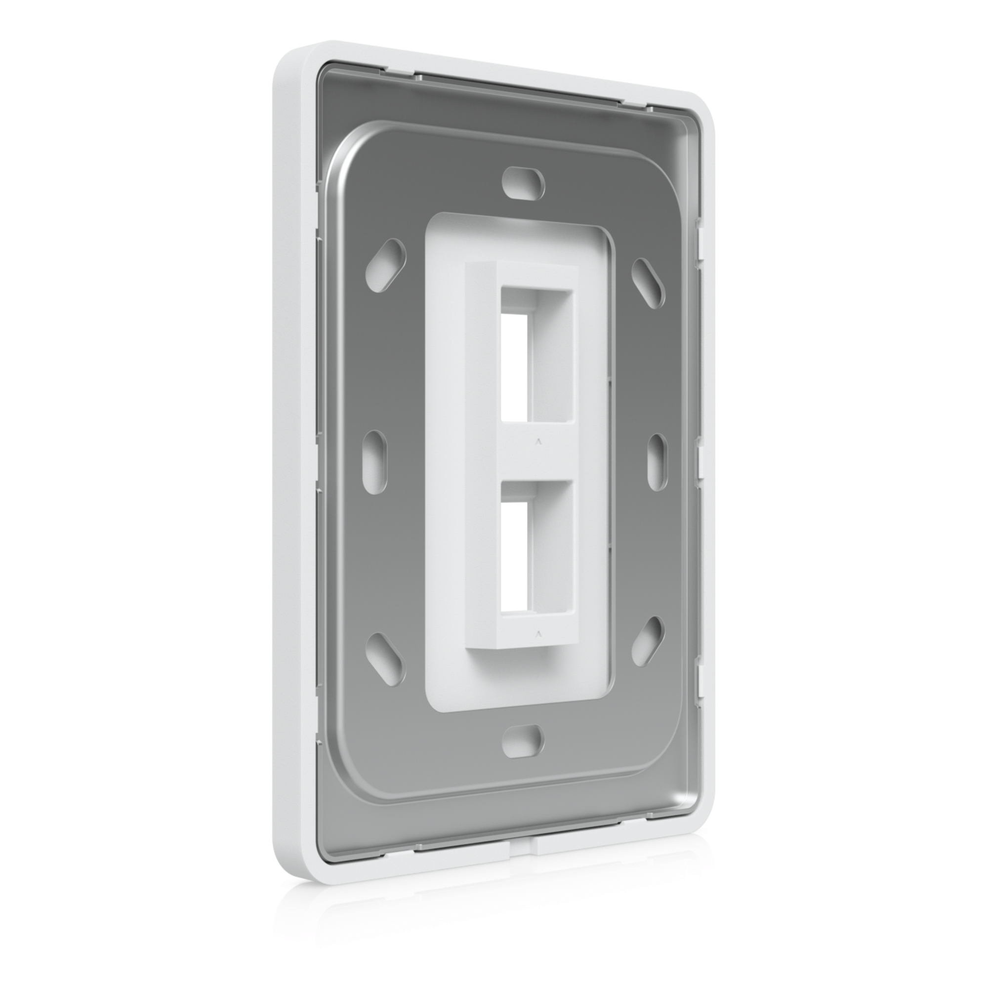 Placa Keystone Universal / 2 Puertos / Superficie Pintable / Montaje Vertical / 4 Piezas