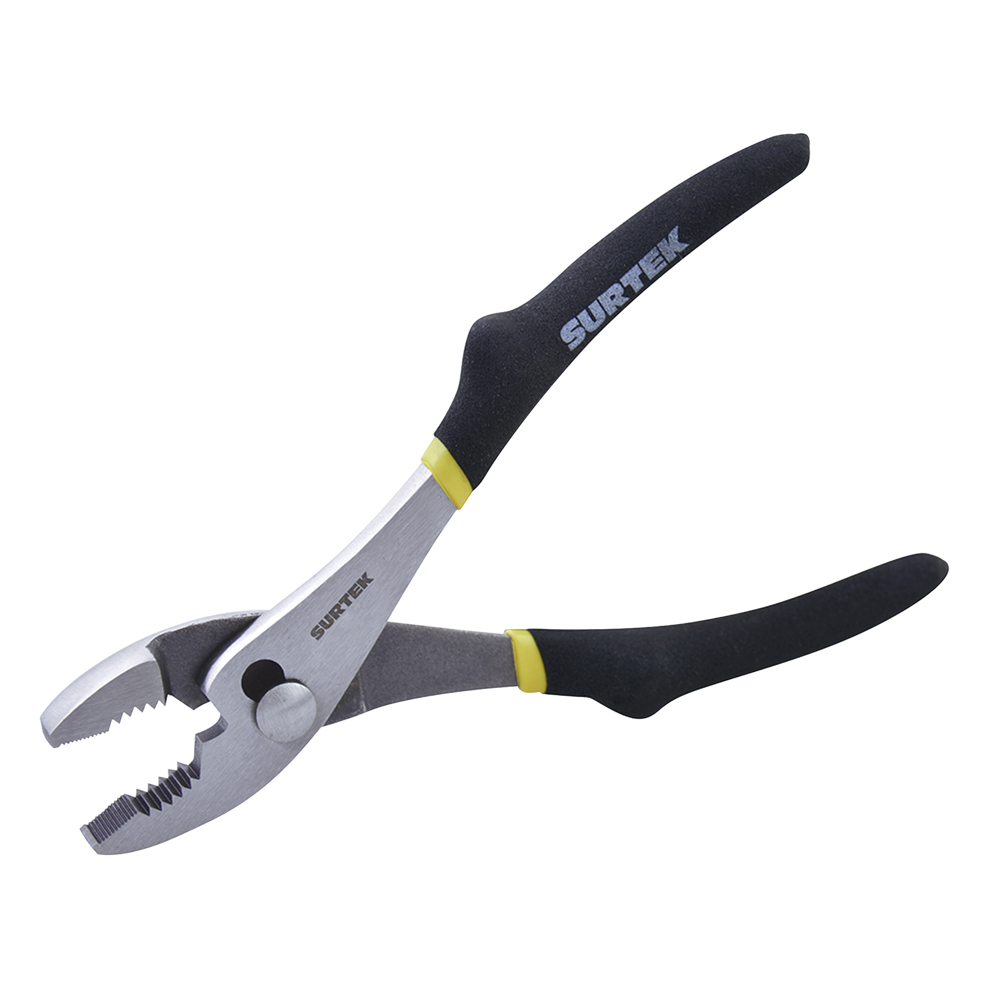 Pinza para Mecánico / 8" / Triple Mordaza Recta y Curva / Acero 1055 Templado / Mango de Vinil — SURTEK · SKU SYS-908