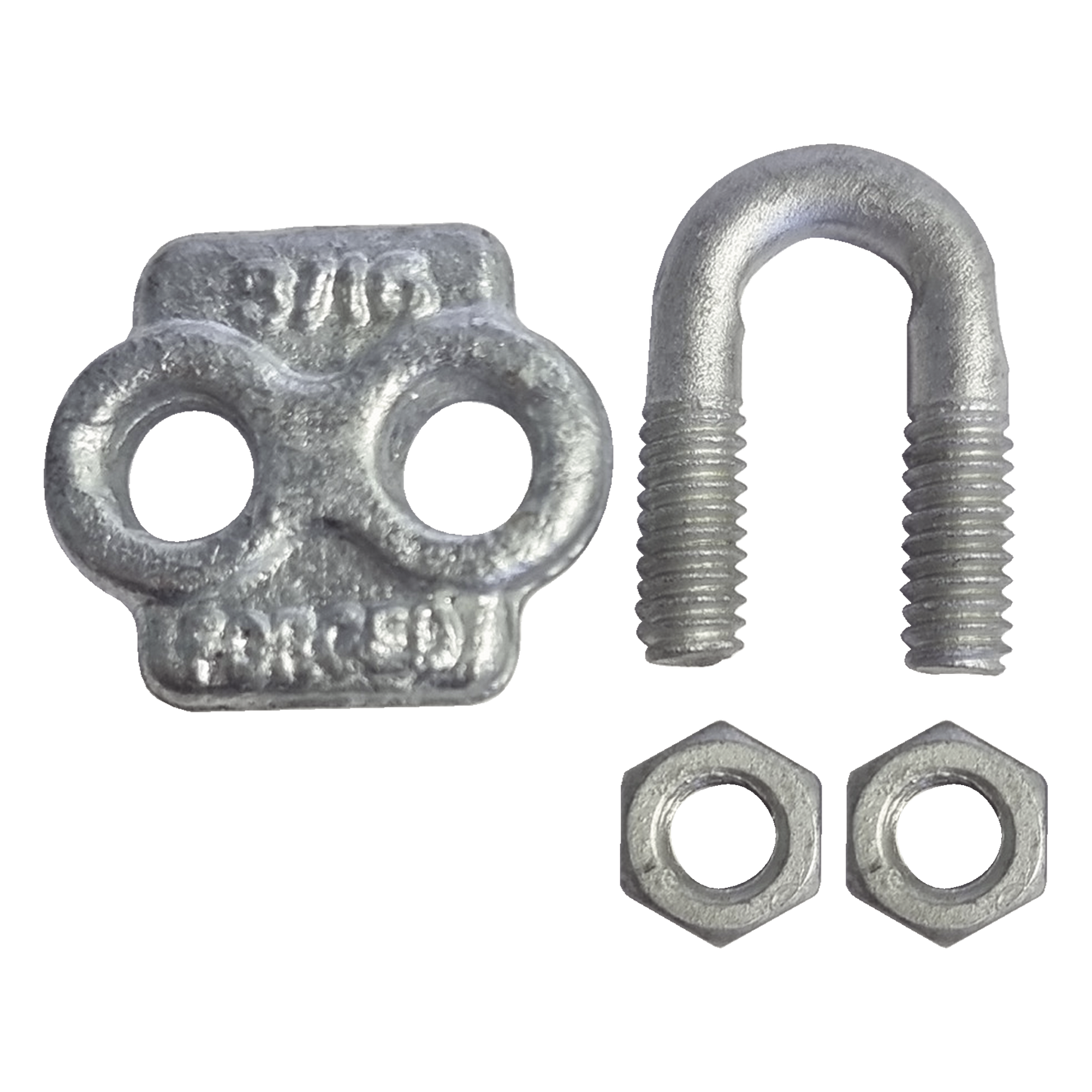 Nudo de Perro Abrazadera / Acero Forjado / Cable 3/16" / Galvanizado Inmersión en Caliente / Torque 15 N.m