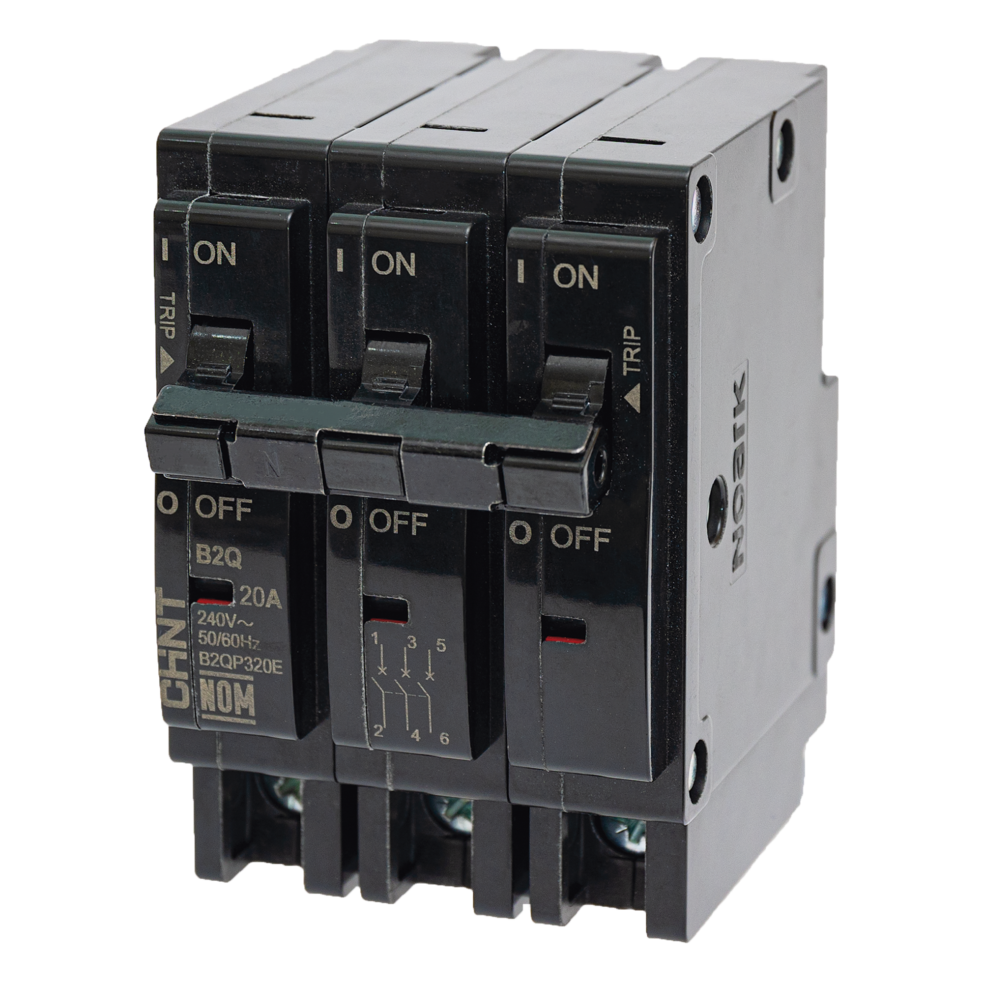 Interruptor Termomagnético Enchufable / 3 Polos / 40A / 240V / Capacidad Interruptiva 10kA / Rango -30 a 70°C — CHINT · SKU B2QP340E