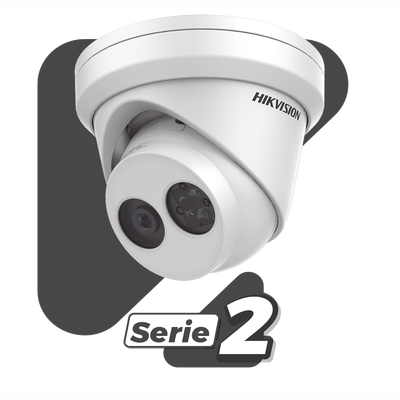 Turret IP 4 Megapixel / Lente 2.8 mm / 30 mts IR EXIR / Exterior IP67 / WDR 120 dB / PoE / ACUSENSE (Evita Falsas Alarmas) / Micrófono Integrado / Metal  / MicroSD / ONVIF / ACUSEARCH