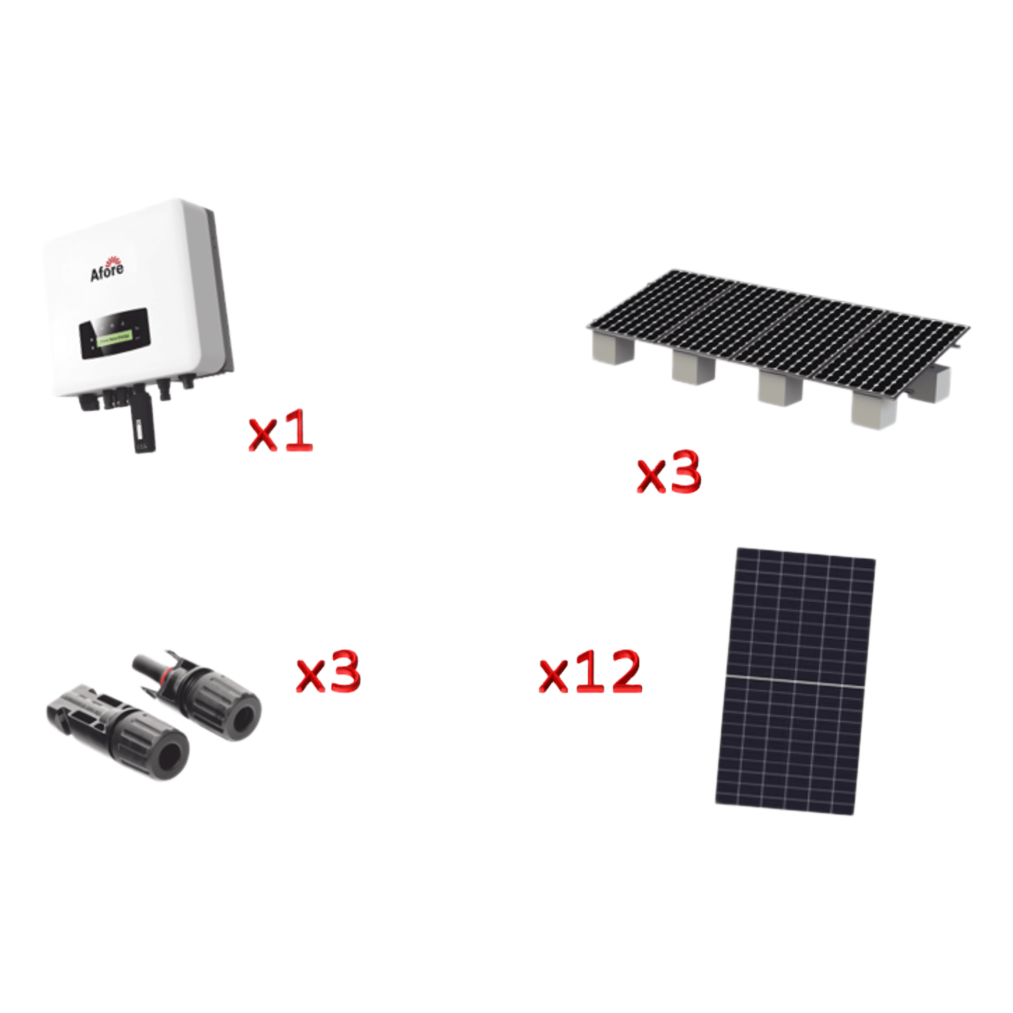Kit Solar Interconexión / 12 Módulos 645 W / Inversor 7 kW / 220 Vca / Eficiencia 98.4% / WiFi / Protección Tipo III — AFORE · SKU HNS7000TLKIT1