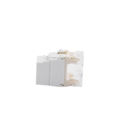 Conector Jack Estilo 110 (de Impacto), Tipo Keystone, Categoría 6, de 8 Posiciones y 8 Cables, Color Blanco