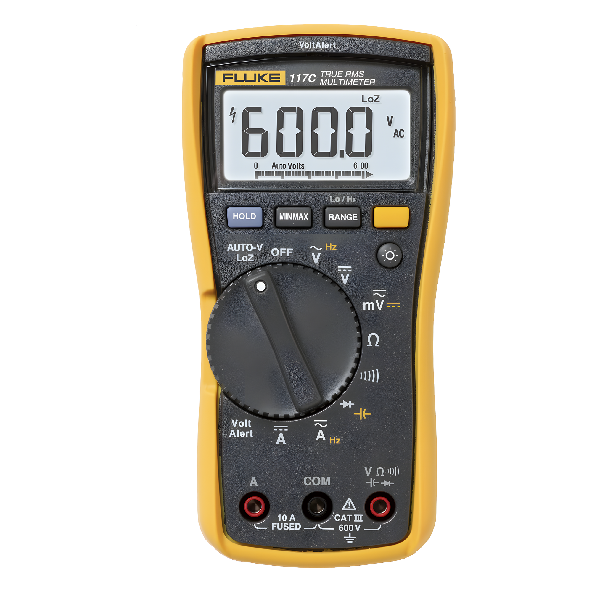 Multímetro Digital / Detector de Voltaje sin Contacto / CAT III 600 V / Retroiluminación LED / Autovolt LOZ / 4 Hz — FLUKE · SKU FLUKE-117