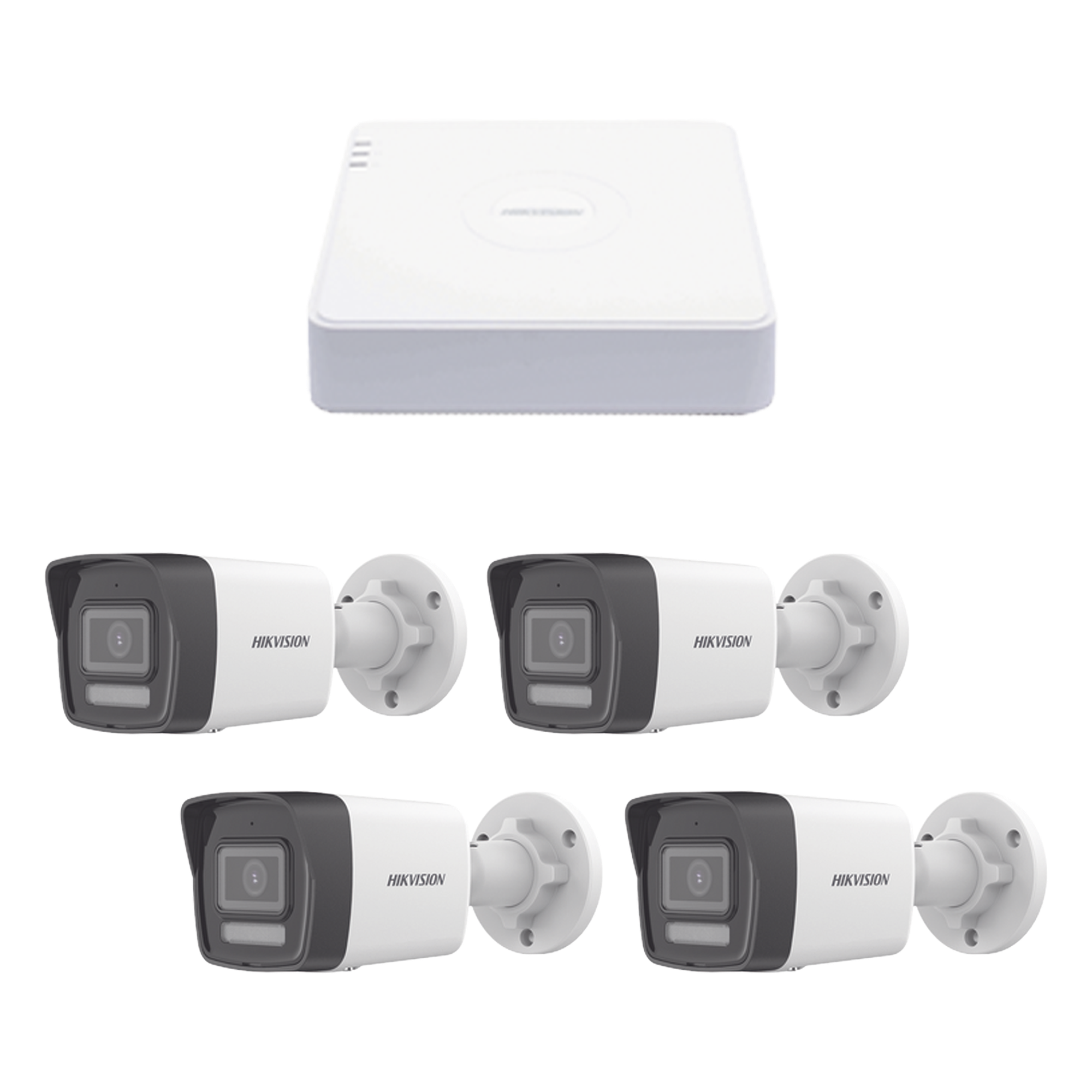 Kit de Videovigilancia IP / 2 Megapixel / NVR 4 Canales PoE / 4 Cámaras Bala / ColorVu Lite / Audio Integrado — HIKVISION · SKU KIPCV2M/4B