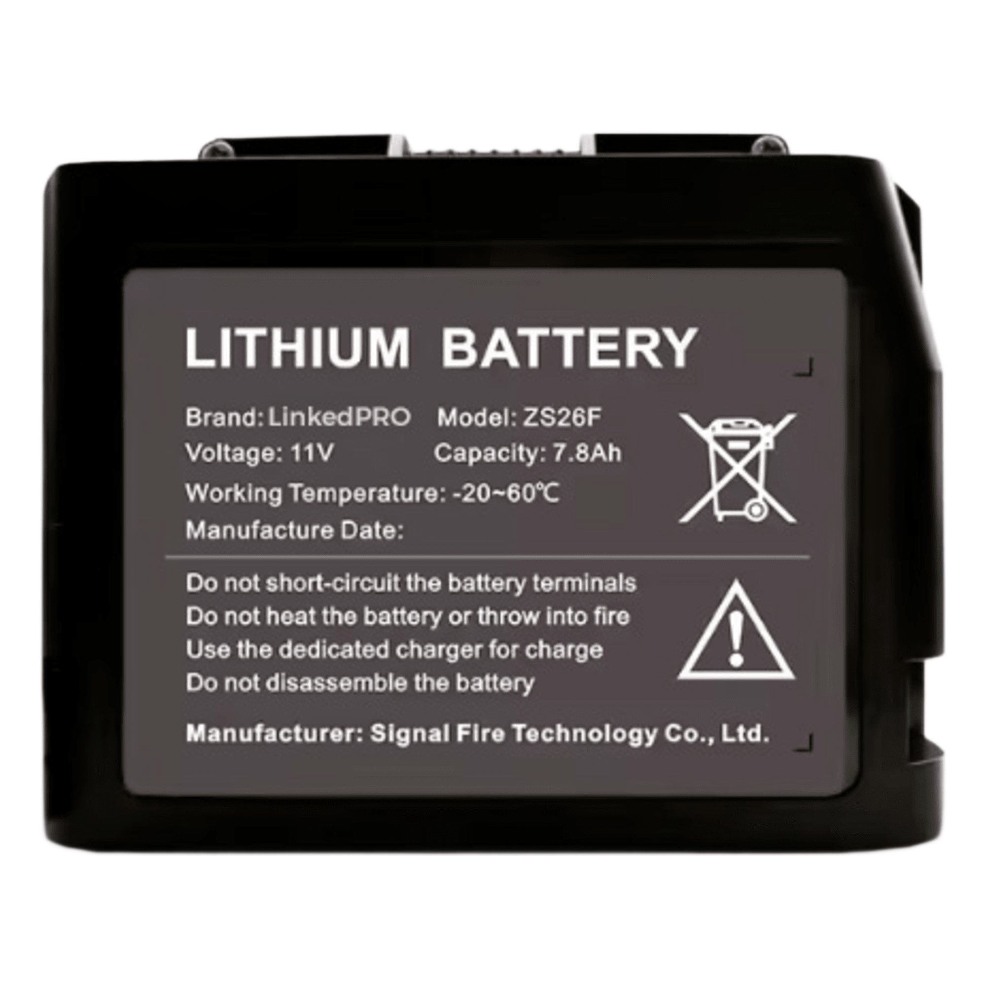 Batería de Repuesto / Li-Ion / 11V / 7800mAh / 85.8Wh / Compatible con Fusionadoras de Fibra Óptica — LINKEDPRO BY EPCOM · SKU LP-BAT-FS