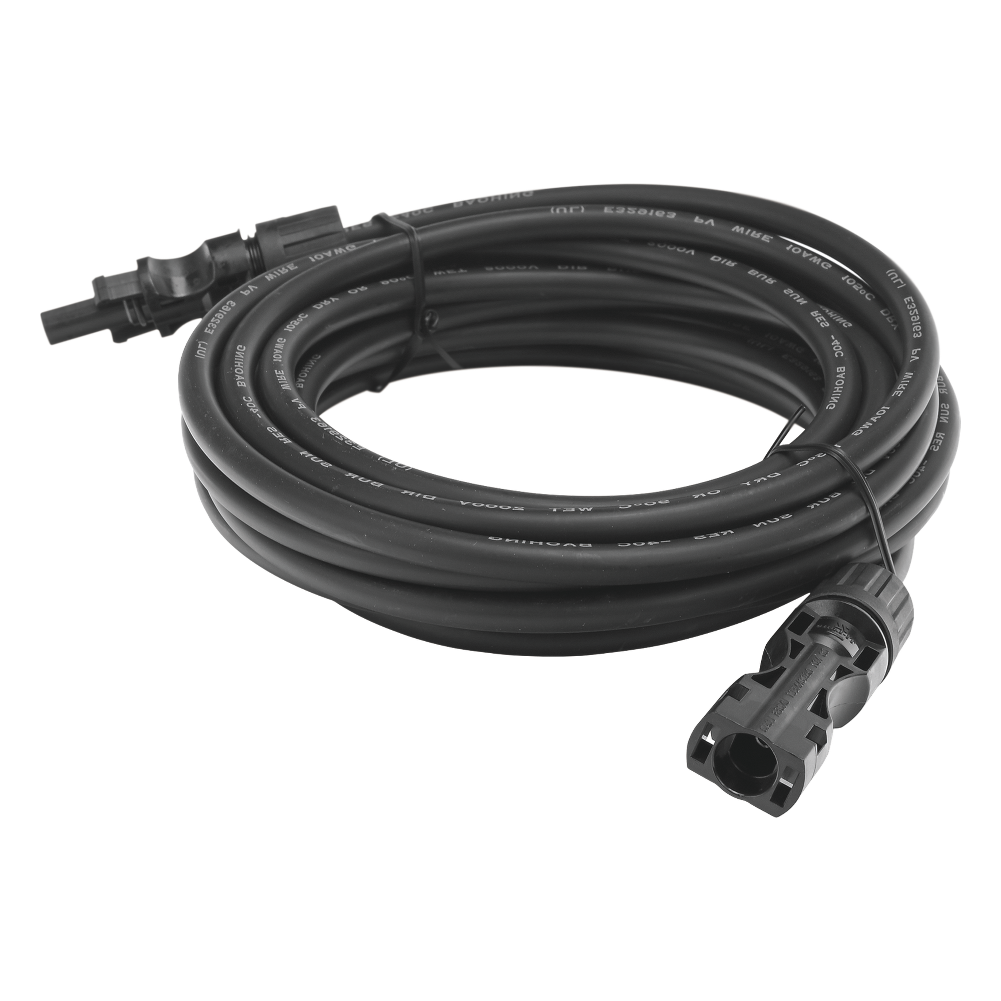 Cable Fotovoltaico / 2.5 m (8.2 ft) / 10 AWG / Terminales MC4 Macho-Hembra / 30A / Negro — EPCOM POWERLINE · SKU CBLMC42P5MBLKV2