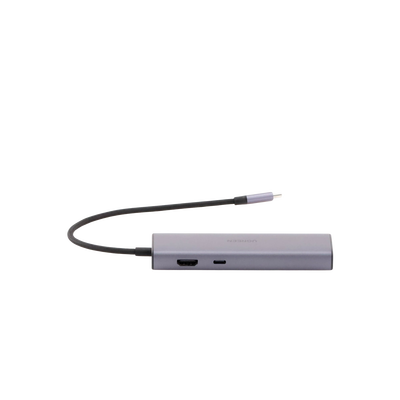 HUB USB-C (Docking Revodok) 6 en 1 | 3 Puertos USB-A 3.0 (5 Gbps) | USB-C PD 100W | HDMI 4K@30Hz | Entrada 1 RJ45 (Gigabit Ethernet) | Chip de Última Generación | Potente Disipación de Calor |  Caja de Aluminio.