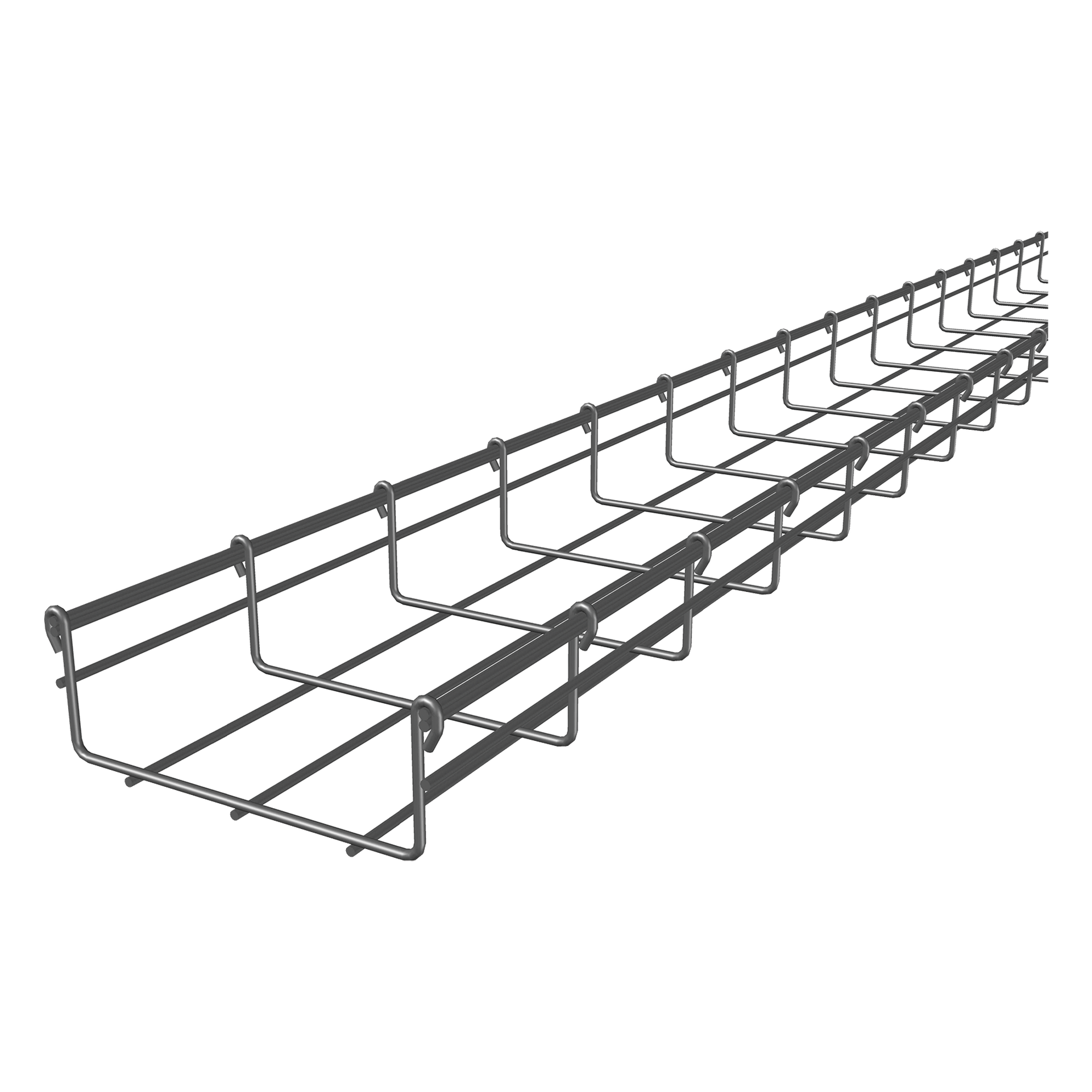 Charola Tipo Malla / 54 mm Peralte / 150 mm Ancho / 3 m Longitud / Electro Zinc 15-20 micras / 129 Cables Cat6 / 9.84 pies — CHAROFIL · SKU CH-54-150EZ