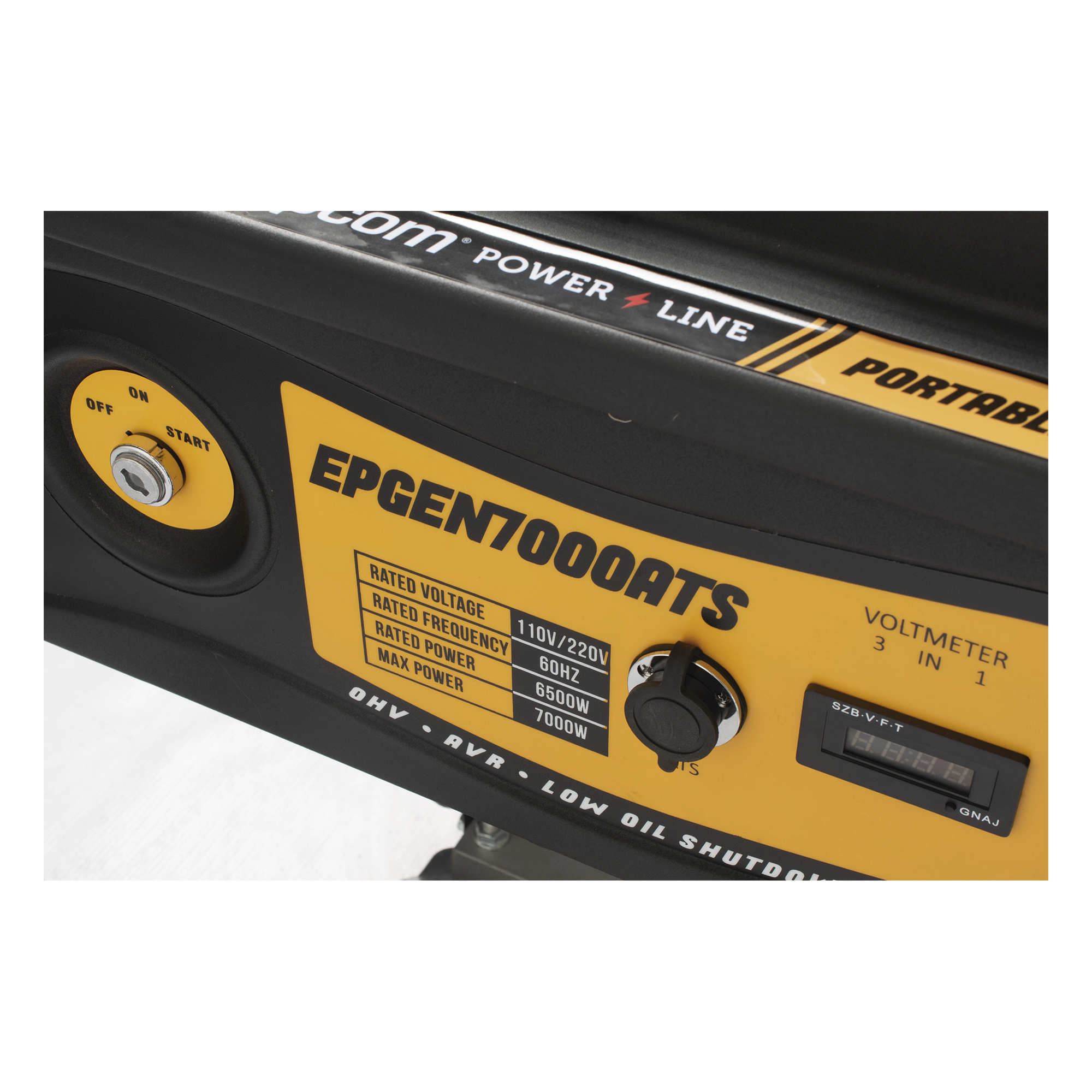 Generador de Emergencia / 6.5 kW Nominal / 7 kW Máxima / Arranque Automático / 220V Bifásico / 60 Hz / Tanque 25 L / 12 h Autonomía