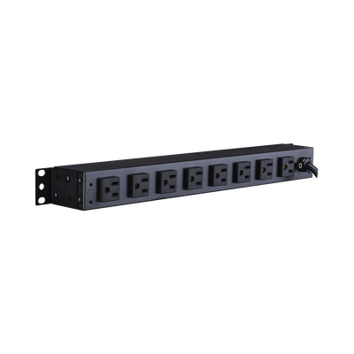 PDU Básico Para Distribución de Energía, Con 8 Tomas NEMA 5-15R Traseras, 1UR, 15 Amp, 120 Vca