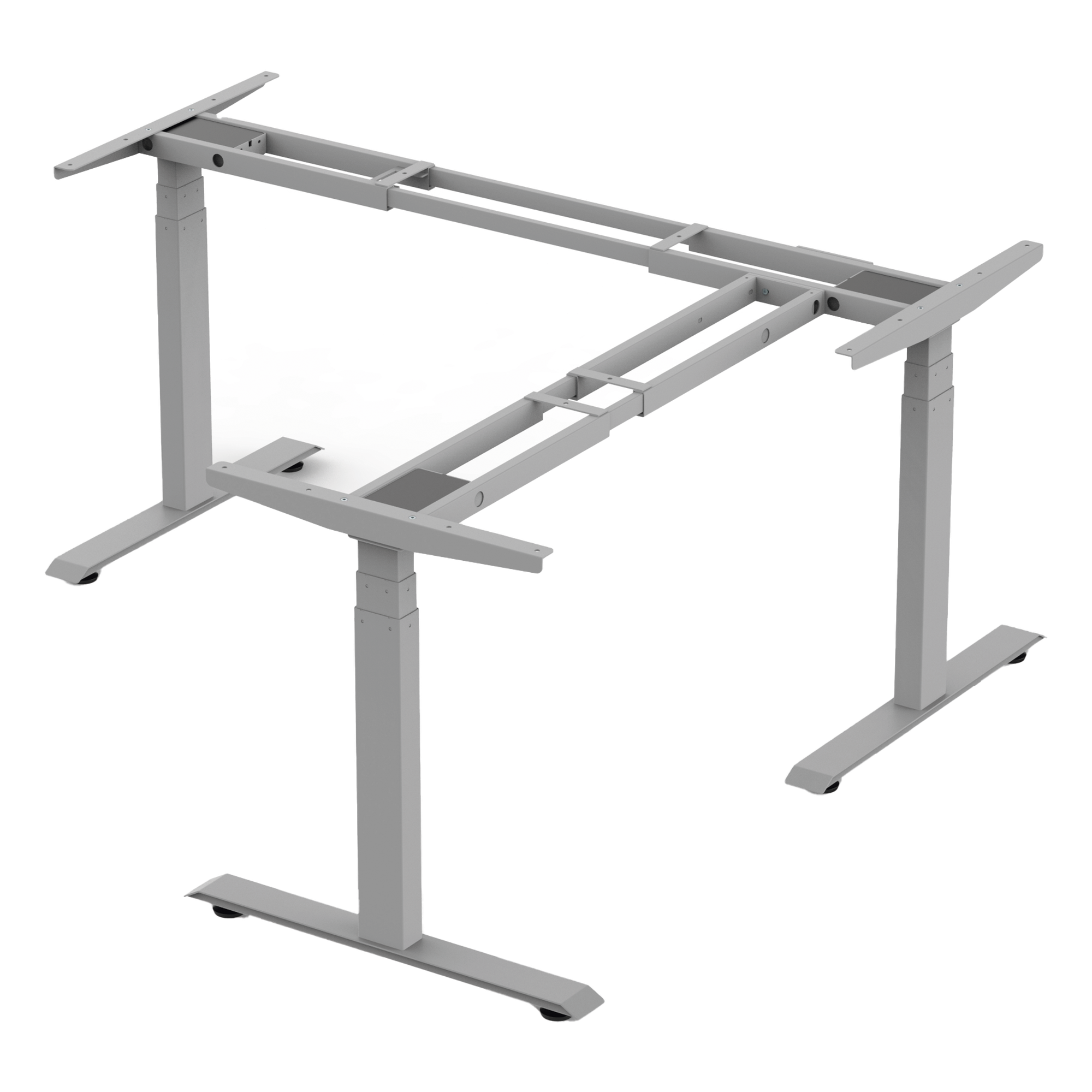 Base de Escritorio Motorizado Tipo L (3 Columnas) / Altura Ajustable 60-125cm (1.97-4.10ft) / Carga 150Kg / 4 Presets / Elevación 38mm/s / Color Gris — EPCOM INDUSTRIAL · SKU EM33-3A3