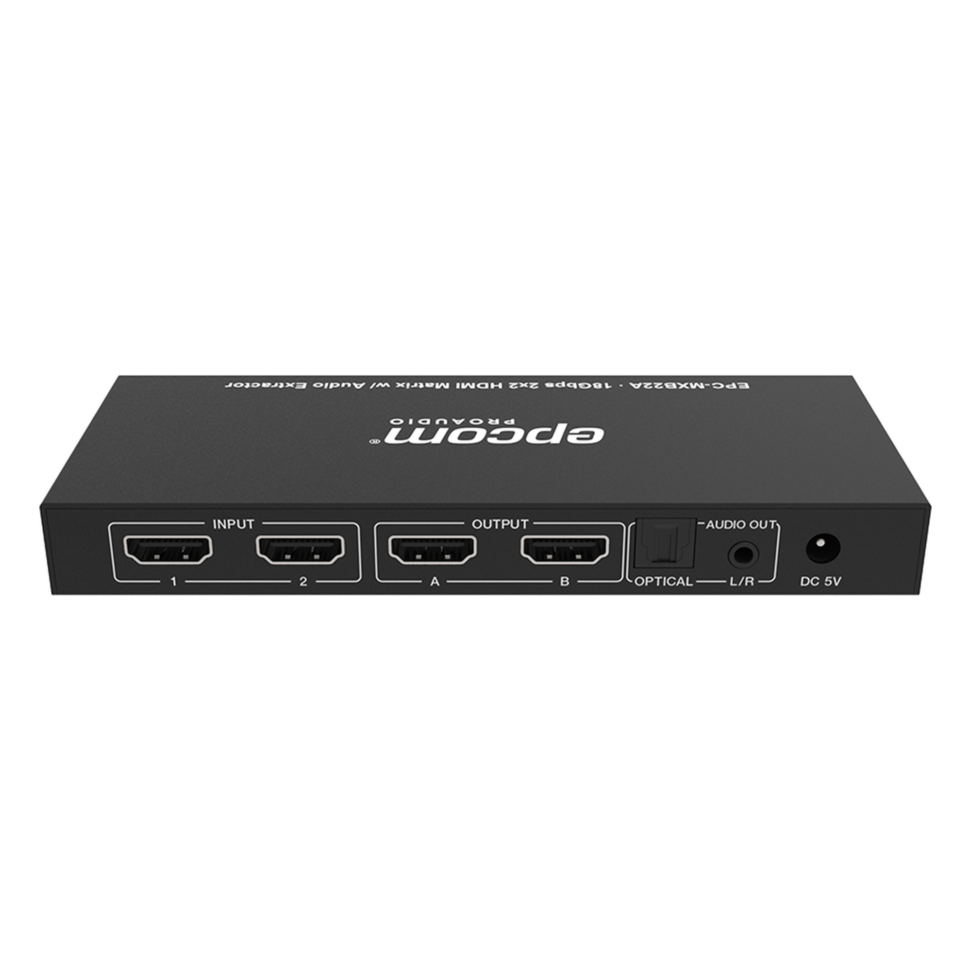 Matricial HDMI | 2x2 | 4K2K@60Hz | HDR | YCbCr 4:4:4 | EDID Auto | Extractor de Audio | Salida de audio análoga y digitalizados | HDCP 2.2 | 18 Gbps