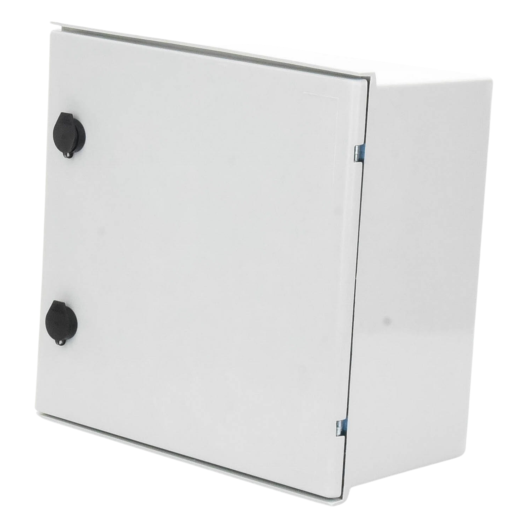 Gabinete de Poliéster IP65 / 400 x 400 x 200 mm / Carga 25 kg / Placa Trasera 307 x 386 mm / Cerradura con Llave / Uso en Intemperie