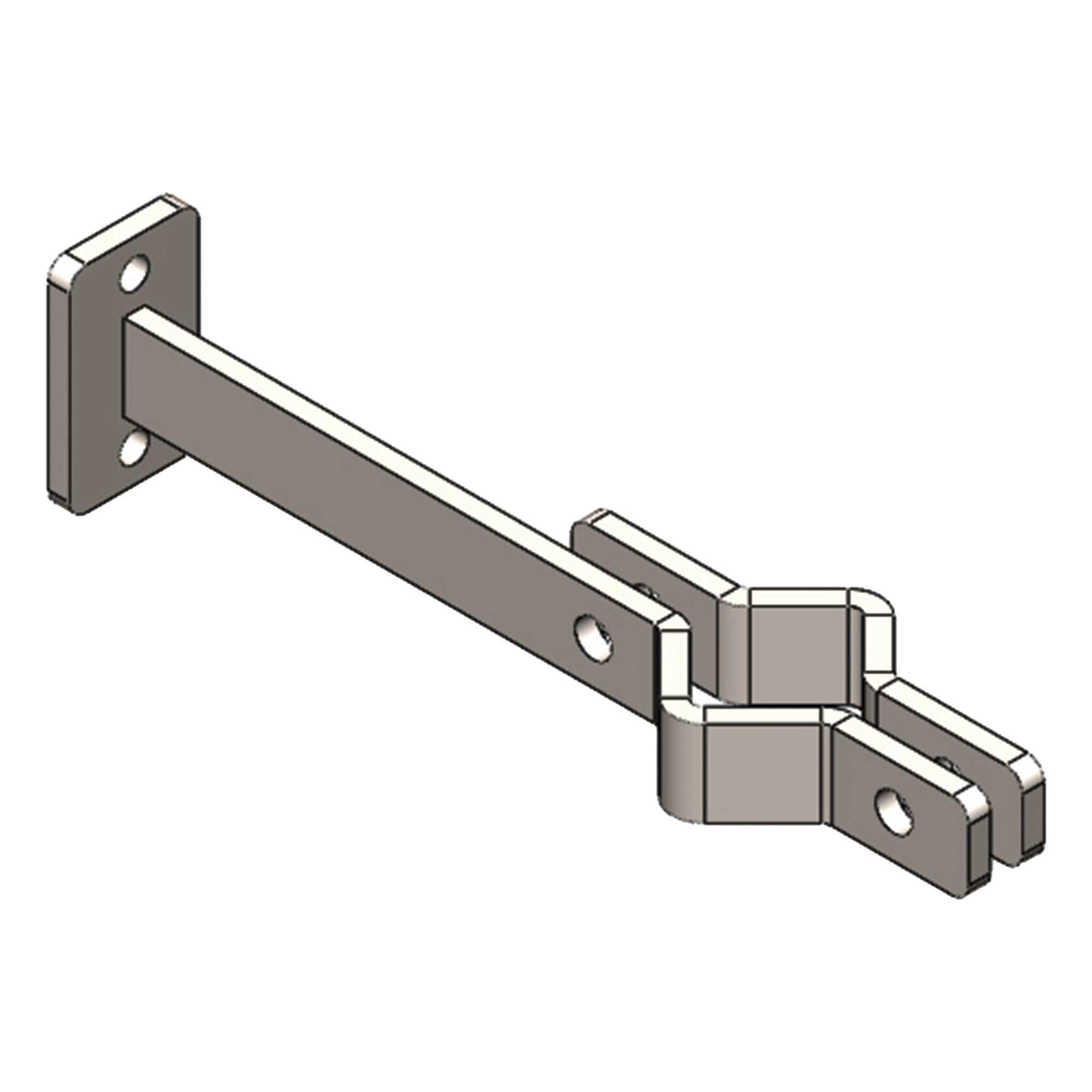 Herraje Lateral para Mástil / Acero A36 Galvanizado / 25 cm / Tubo 34-51 mm / Tornillería 5/16 — SYSCOM TOWERS · SKU SHPRP