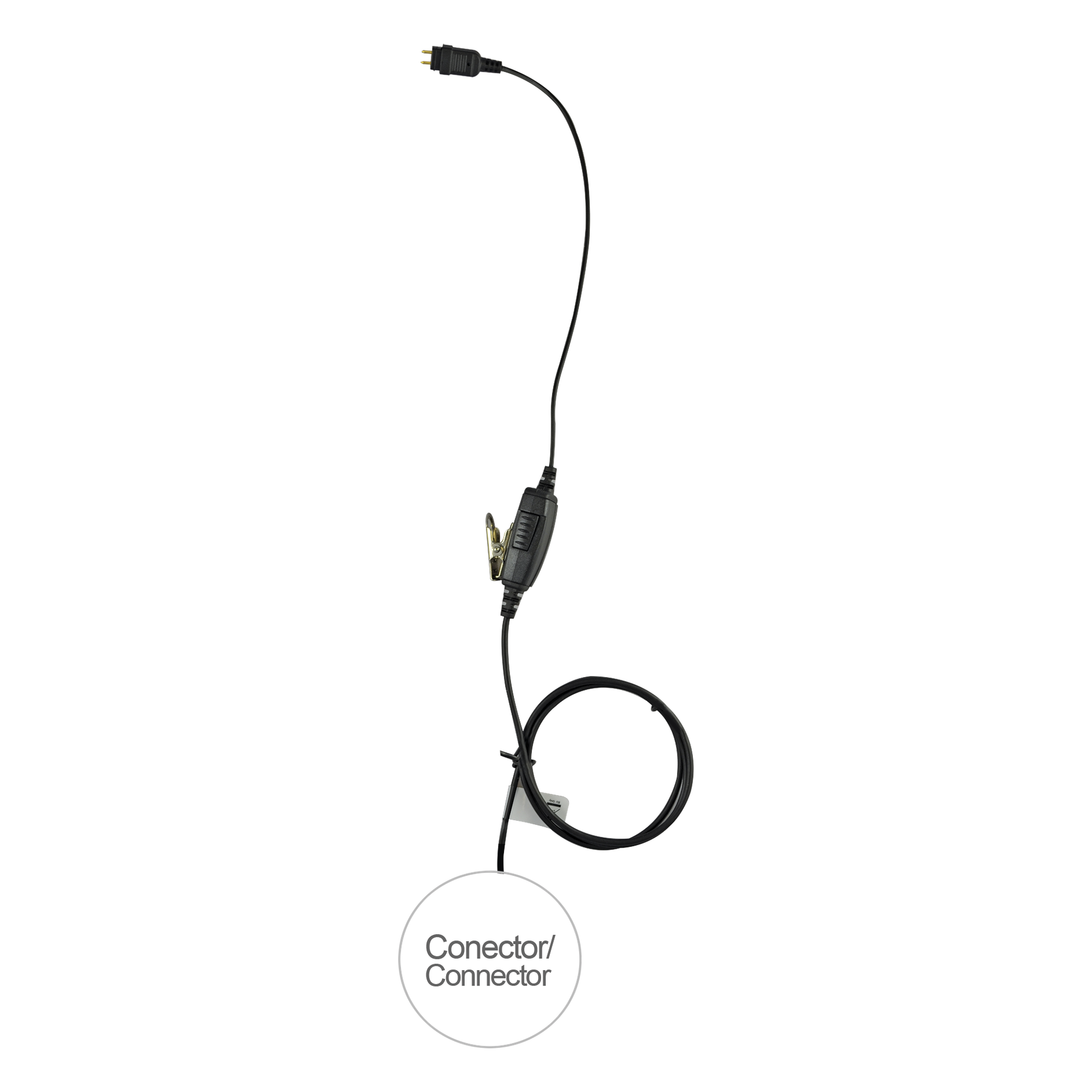 Micrófono de Solapa / 1 Cable / Compatible Motorola y Hytera / Conector 5 lb / Kevlar Reforzado / PTT Ergonómico / Serie LOC — OTTO · SKU E1-1W2MG131