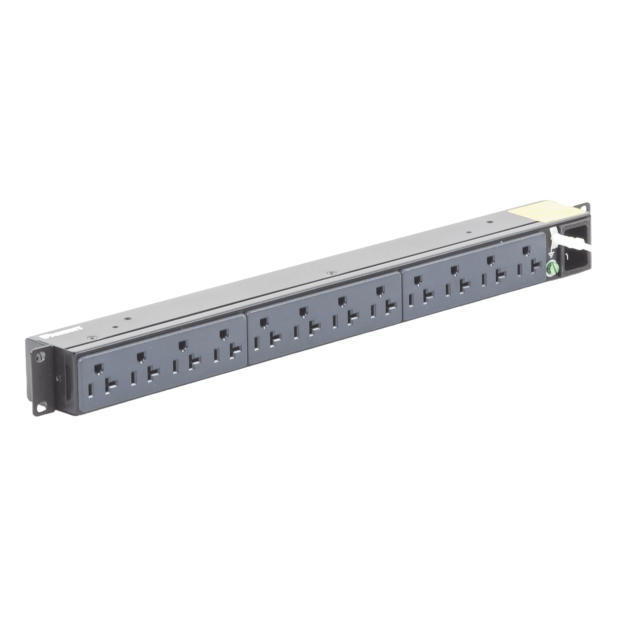 PDU Básico para Rack / 12 Contactos NEMA 5-20R / Entrada NEMA 5-15P / 15A / 120 Vca / Montaje Horizontal 1U / 19 in — PANDUIT · SKU P12B01M