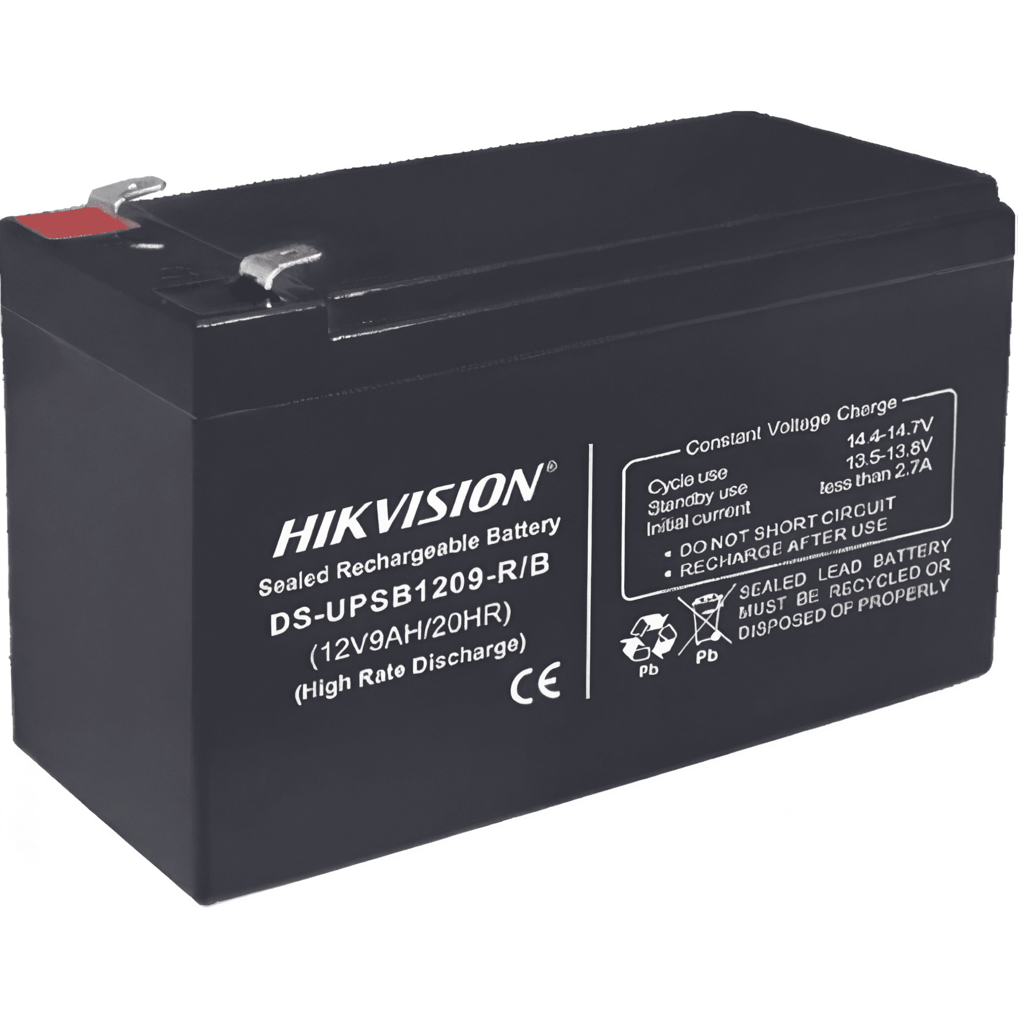 Bateria de Plomo Ácido / 12 VCD / 9 Amp / Ideal para UPS, EPS y Uso General / Certificación CE / Paquete de 5 Piezas — HIKVISION · SKU DS-UPSB1209-R/B(5PCS)