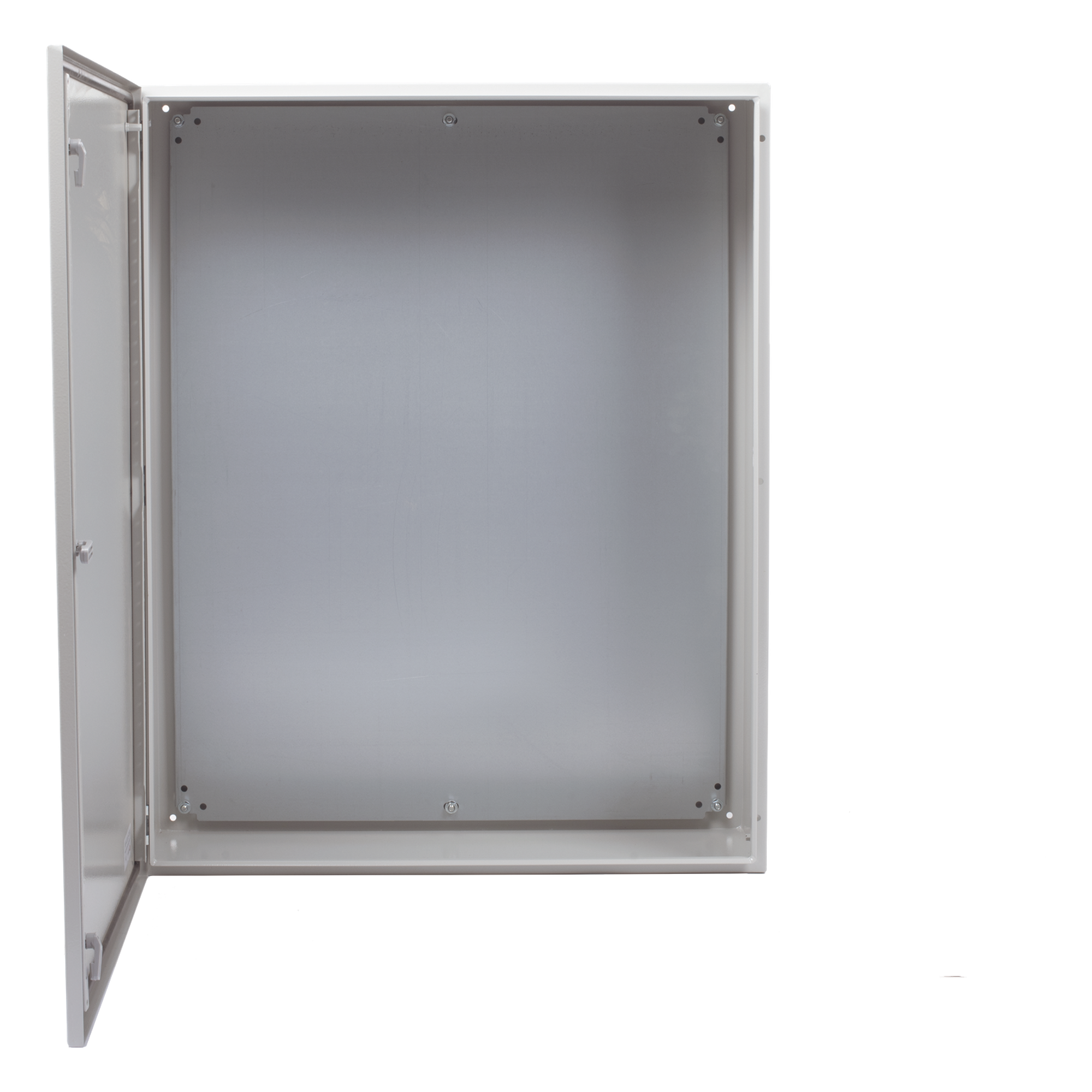 Gabinete de Acero IP66 Uso en Intemperie (800 x 1000 x 300 mm) con Placa Trasera Interior Metálica y Compuerta Inferior Atornillable (Incluye Chapas y Llaves T).