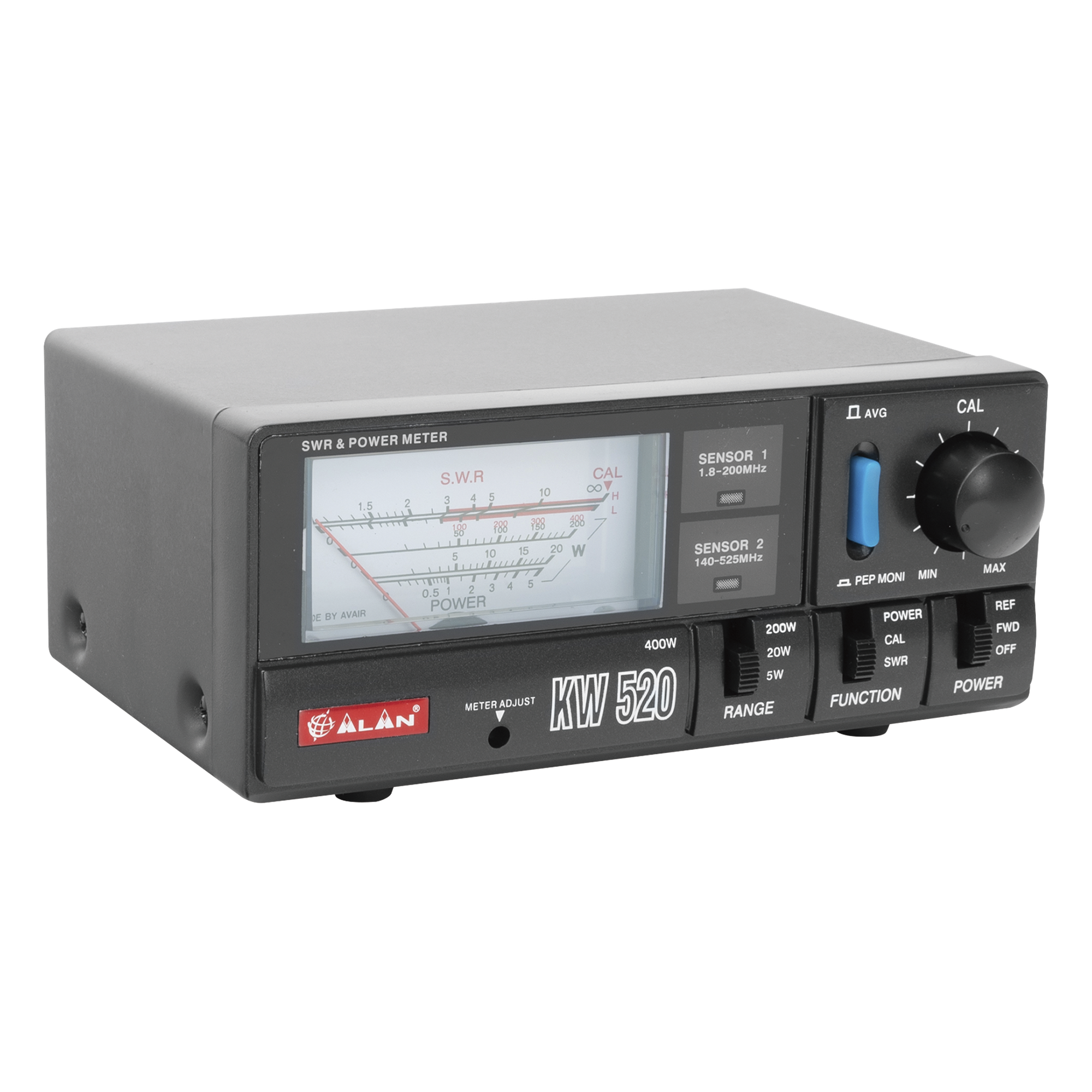 Wattmetro / 1.8-200 MHz y 140-525 MHz / 4 Escalas 5W-400W / Medición SWR / Conectores UHF PL-259 — MIDLAND · SKU KW520