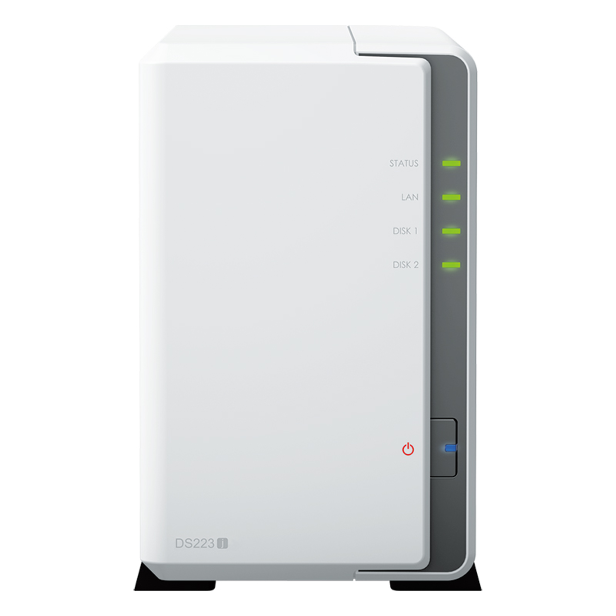 NAS de 2 Bahías / CPU 4 Núcleos 1.7 GHz / 1 GB DDR4 / LAN 1GbE / USB 3.2 Gen 1 / RAID 0, 1, JBOD, SHR