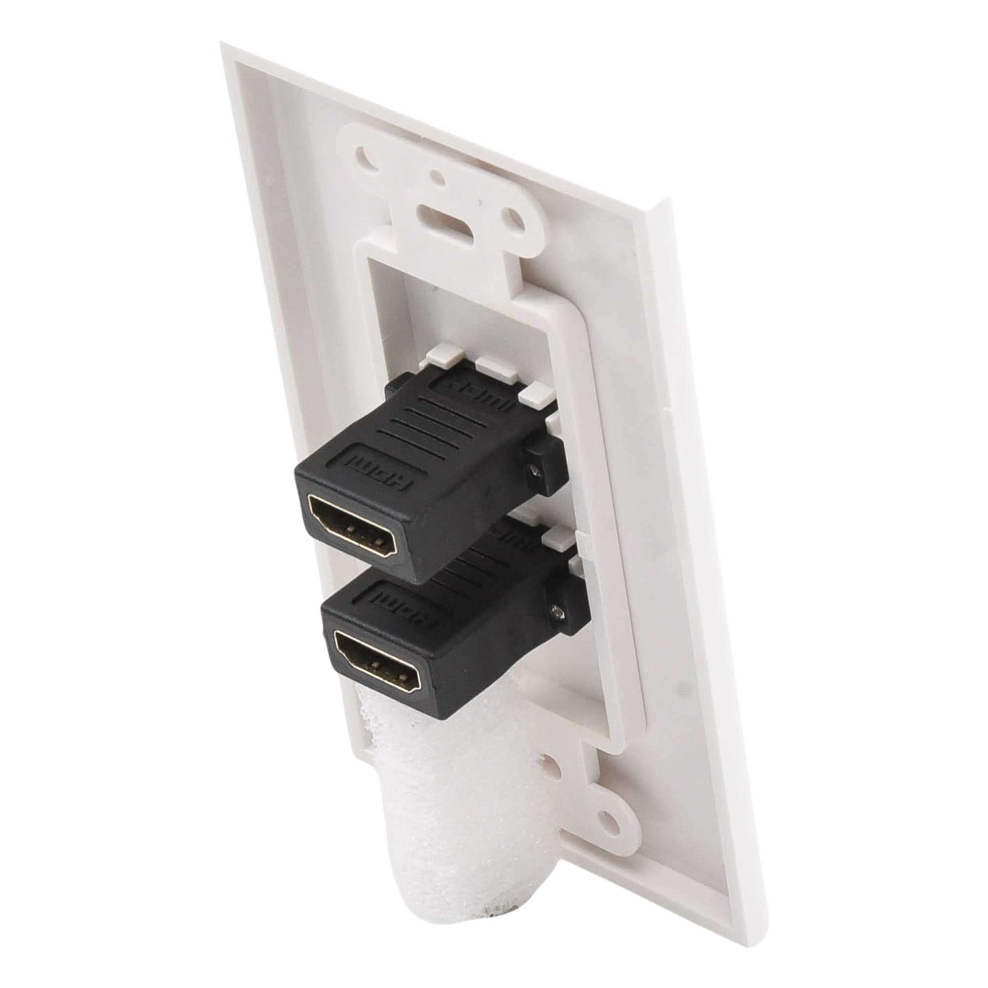 Placa de Pared / 2 Puertos HDMI Hembra a Hembra / 4K UHD / UL 94V-0 / 70 x 115mm / 2.75' x 4.52'