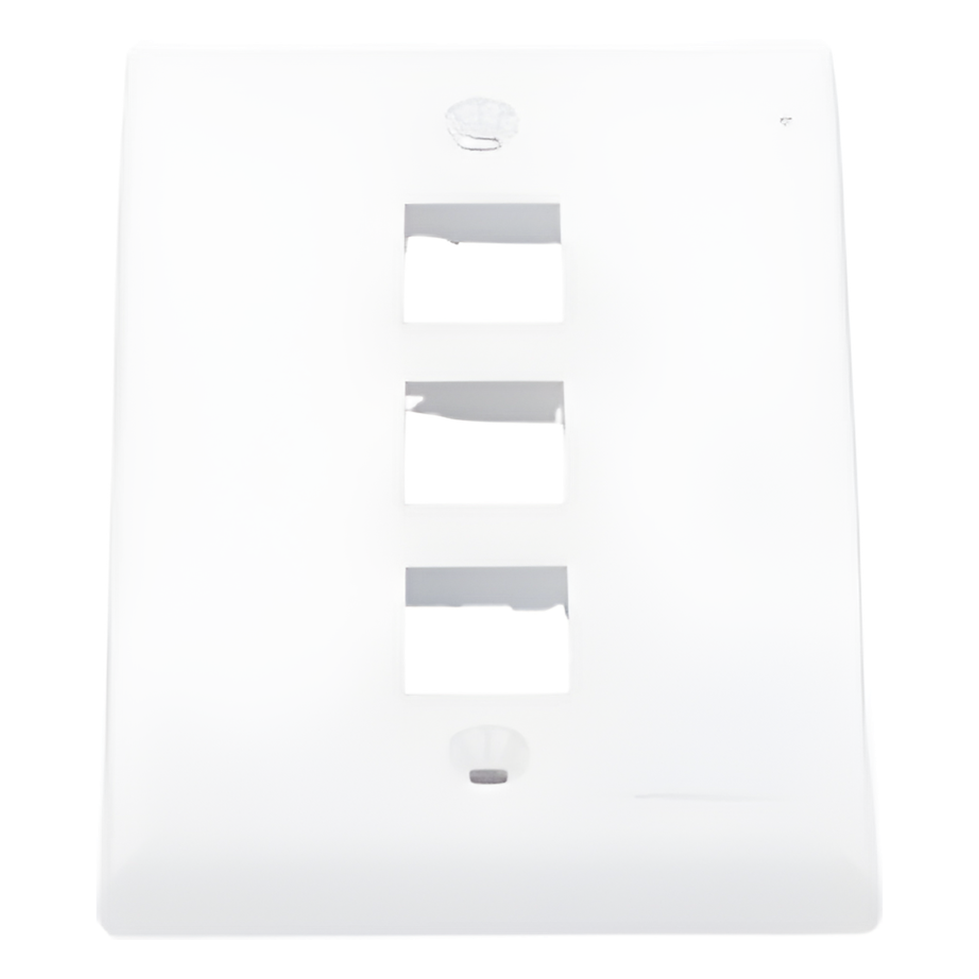 Placa de Pared Vertical, Salida Para 3 Puertos Keystone, Color Blanco