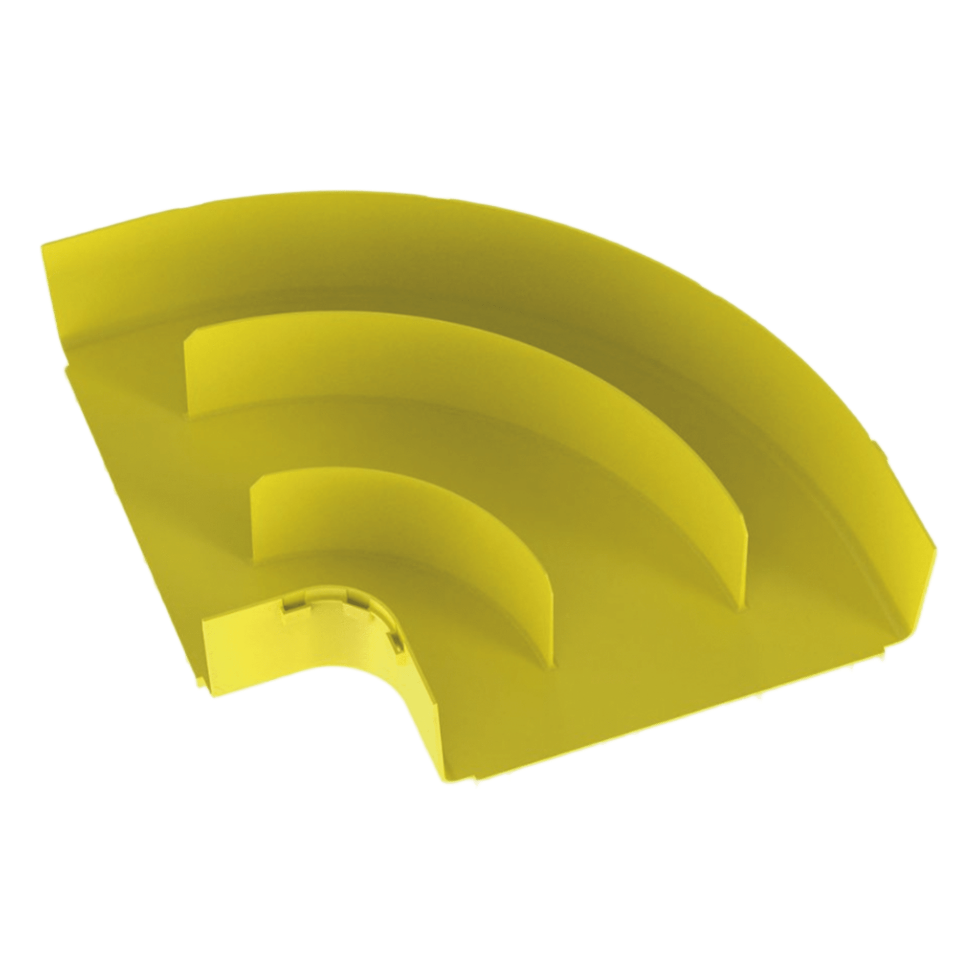 Ángulo Recto Horizontal / 90° / Para Canaleta 12x4 / Radio de Curvatura 50.8 mm / ABS 94V-0 / Color Amarillo — PANDUIT · SKU FRRA12X4LYL